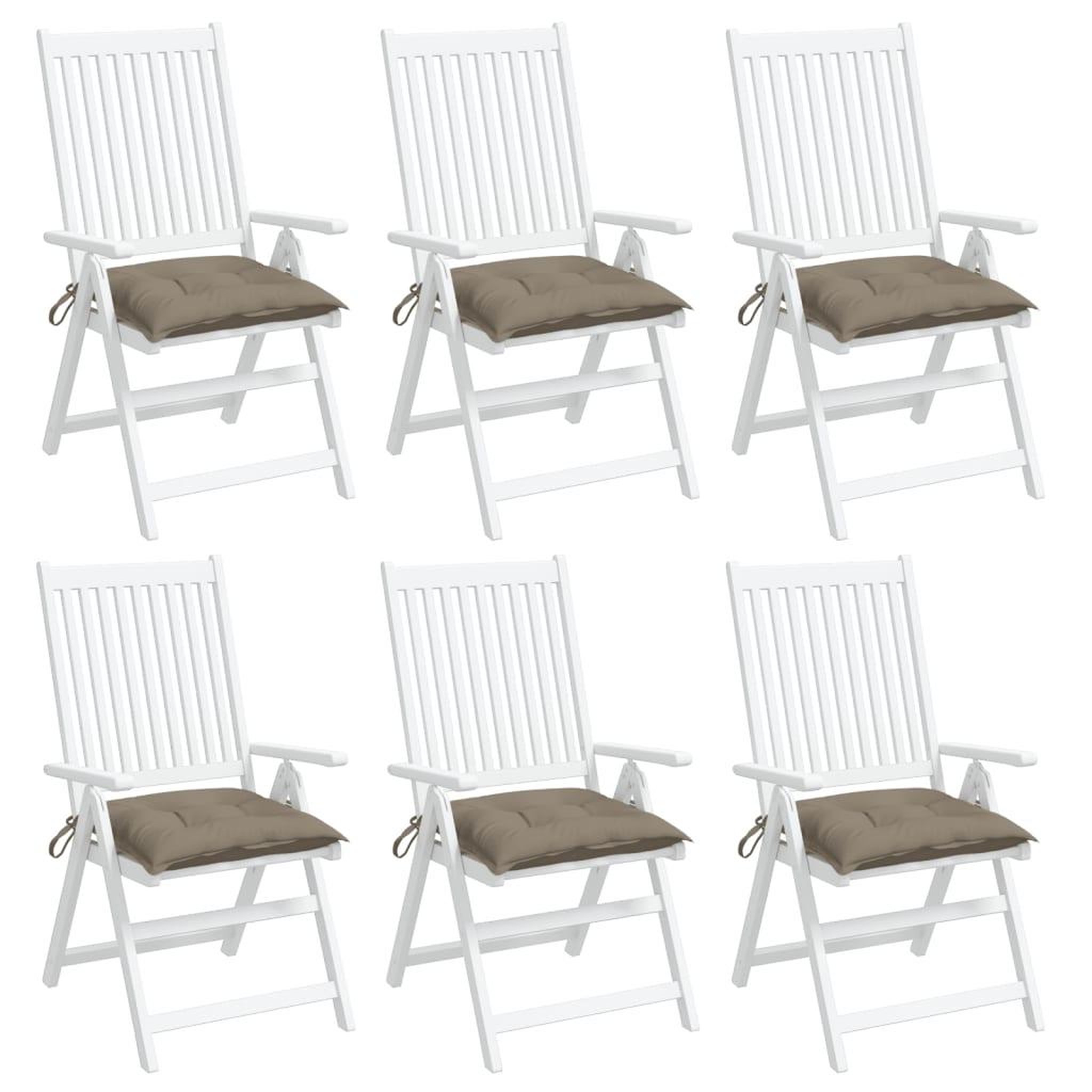 Voir la diapositive 4 : VIDAXL Coussins de palette lot de 6 taupe 50x50x7 cm tissu oxford