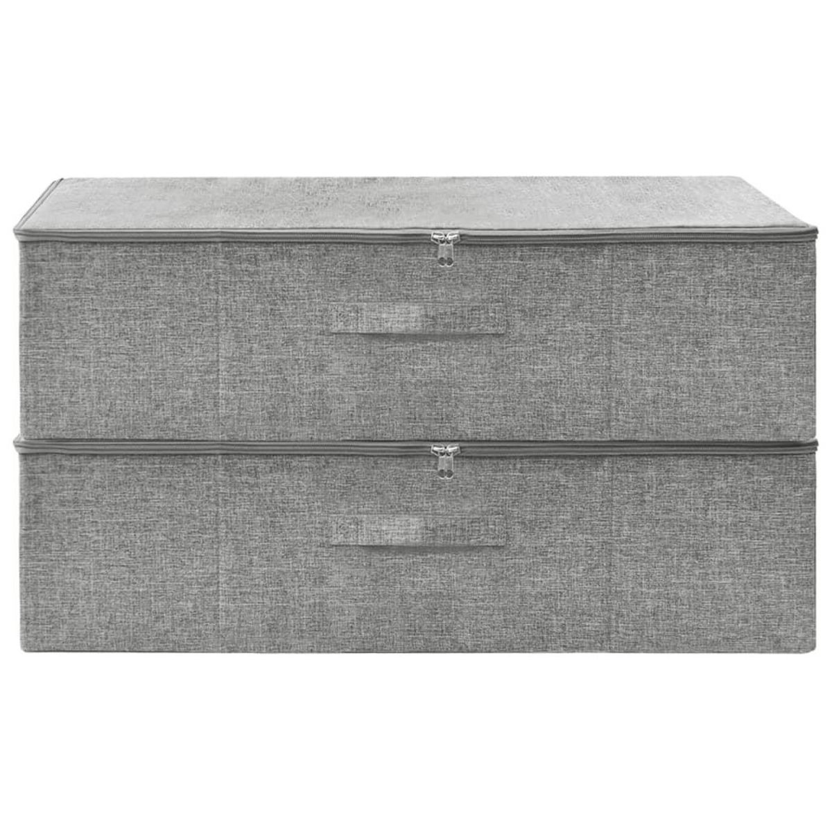 VIDAXL Boîtes de rangement 2 pcs Tissu 70x40x18 cm Gris