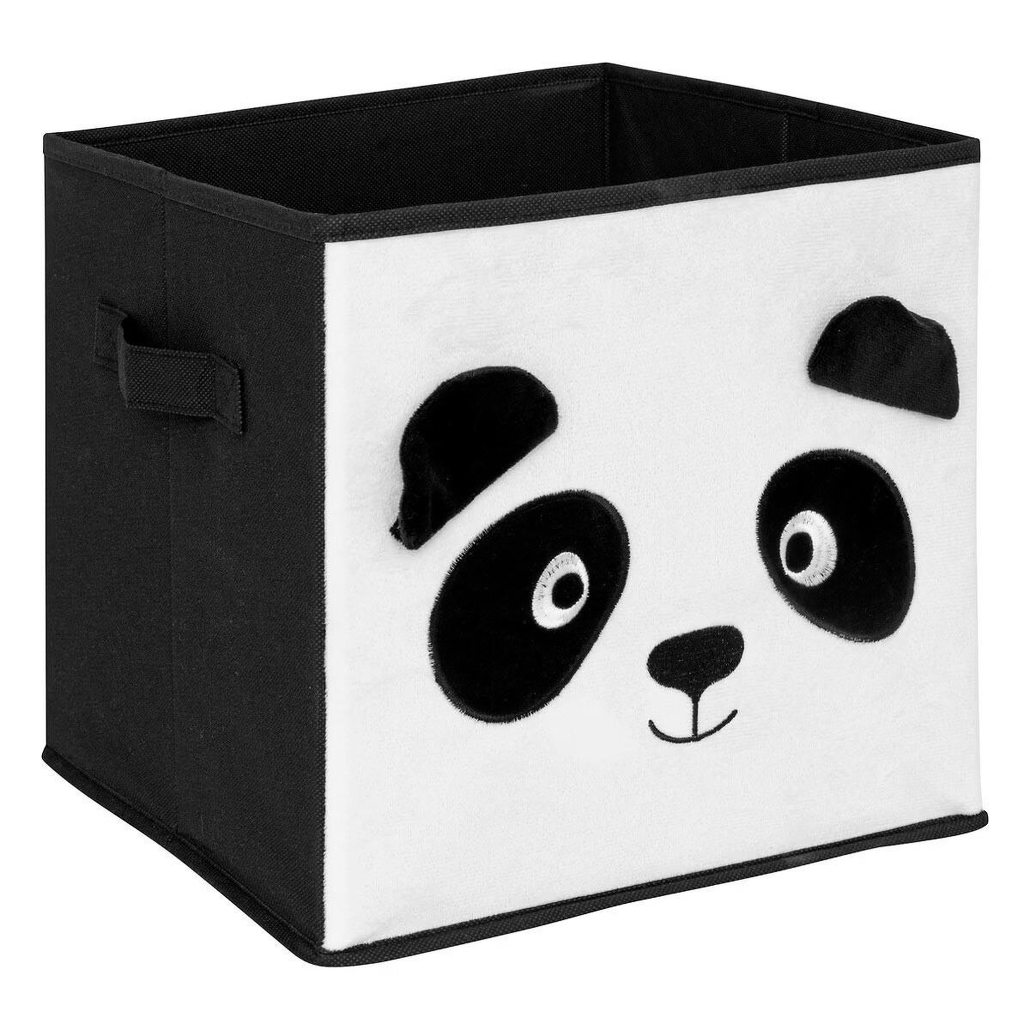 Atmosphera Kids Boîte de rangement pliable  panda  29x29cm noir & blanc
