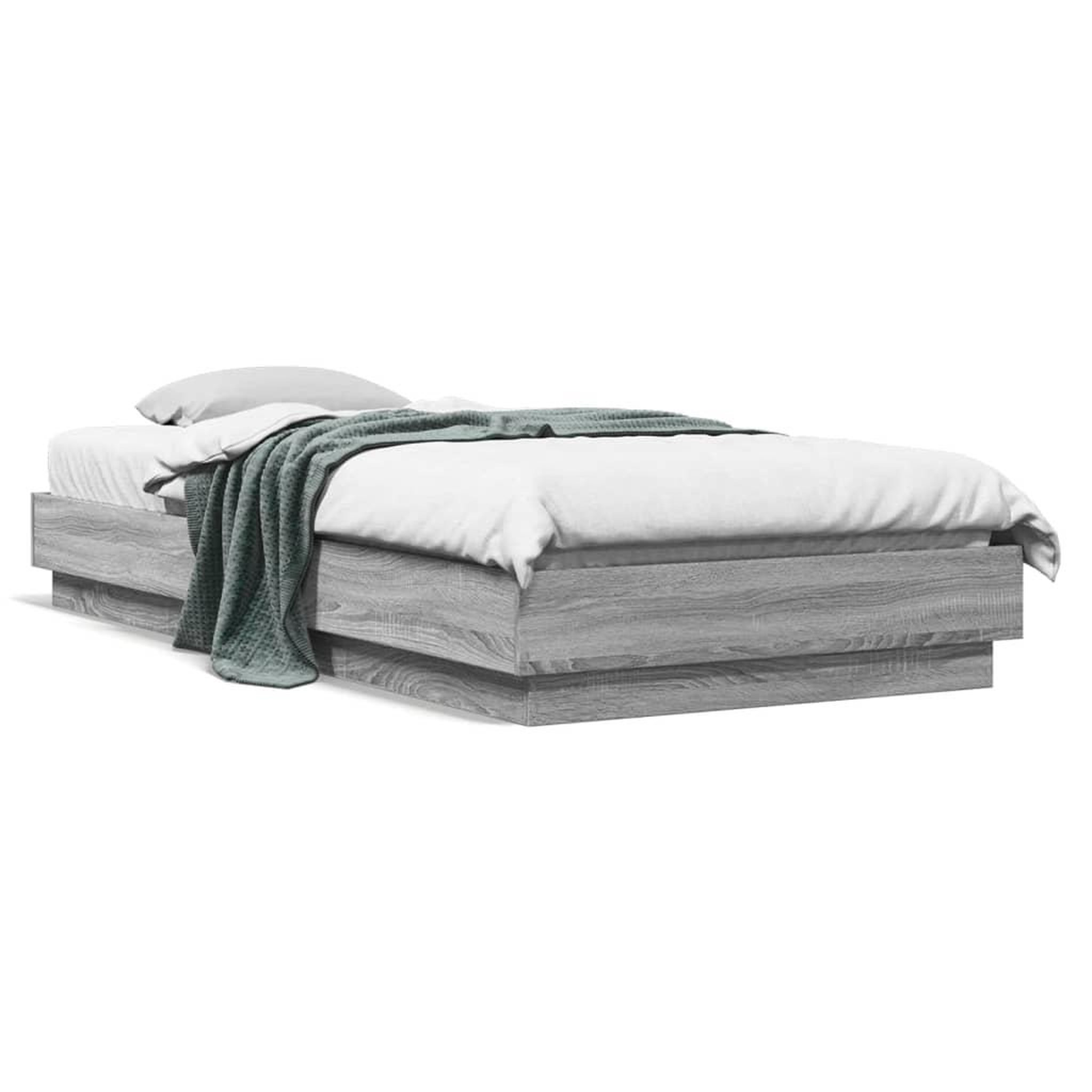 VIDAXL Cadre de lit sans matelas avec lumieres LED 100x200 cm