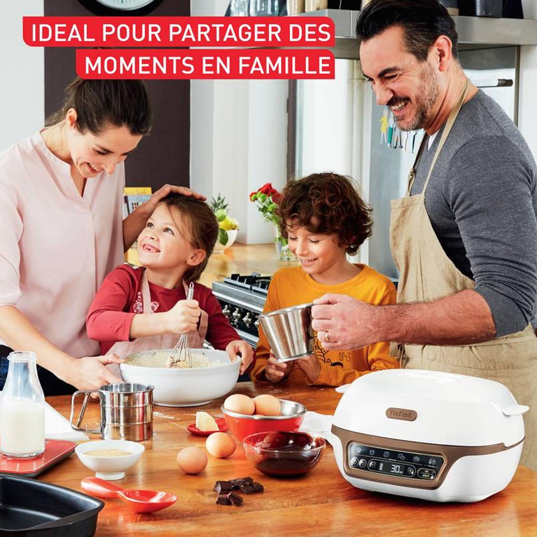 Voir la diapositive 4 : TEFAL Machine à gâteau 1100w marron/blanc - kd8001f0