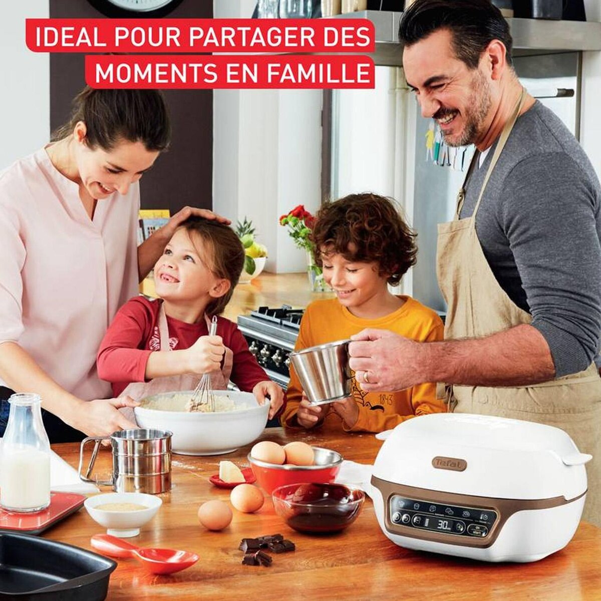 TEFAL Machine à gâteau 1100w marron/blanc - kd8001f0
