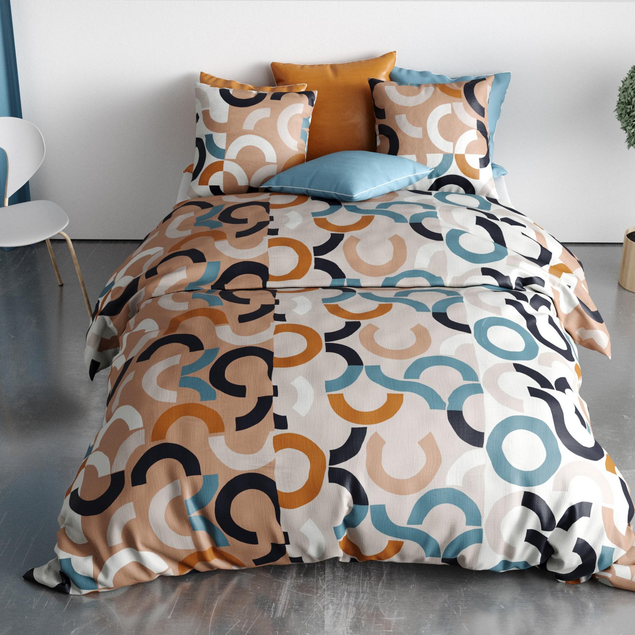 Voir la diapositive 4 : ATELIER DU COTON Parure housse de couette coton 57fils, igor