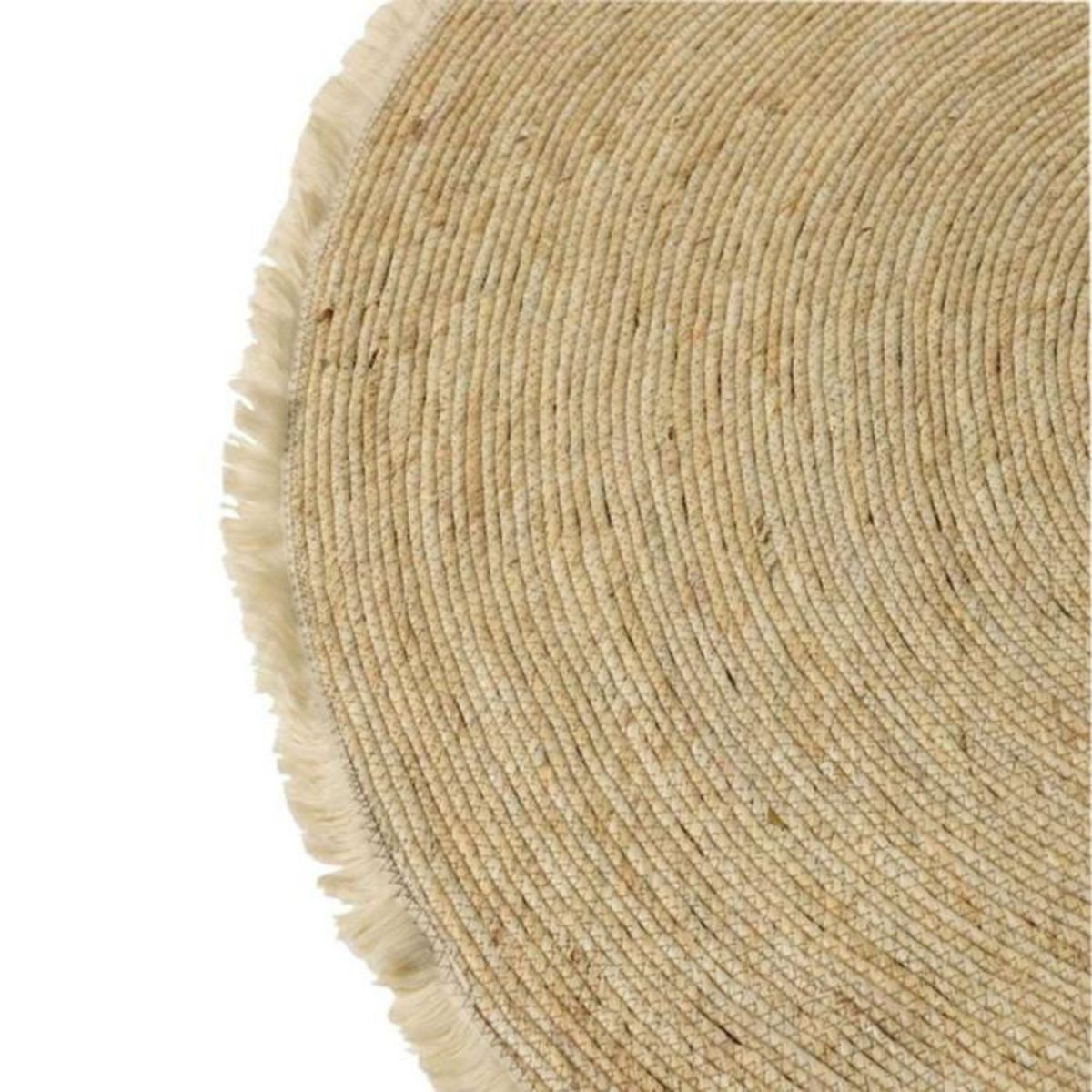 Paris Prix Tapis Déco Rond  Furo  120cm Beige & Blanc