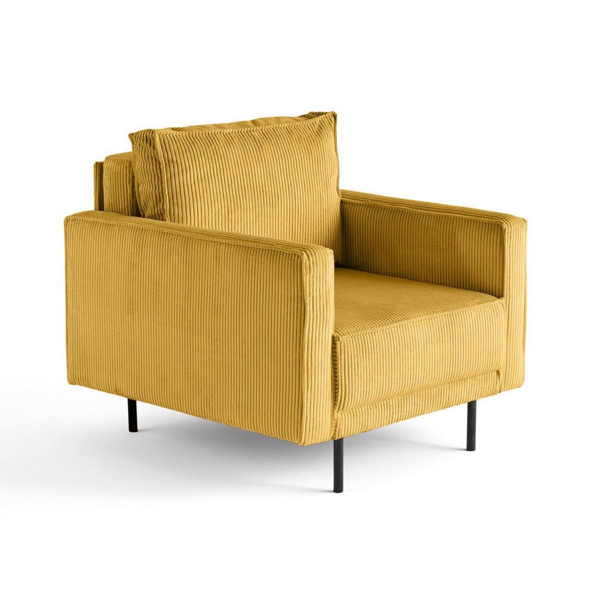 LISA DESIGN Charlie - fauteuil - pieds hauts - en velours côtelé