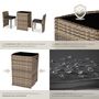 Voir la diapositive 5 : tectake Salon de jardin avec cadre en aluminium marron naturel
