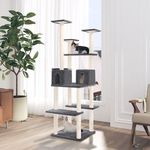 VIDAXL Arbre a chat avec griffoirs en sisal Gris fonce 167 cm