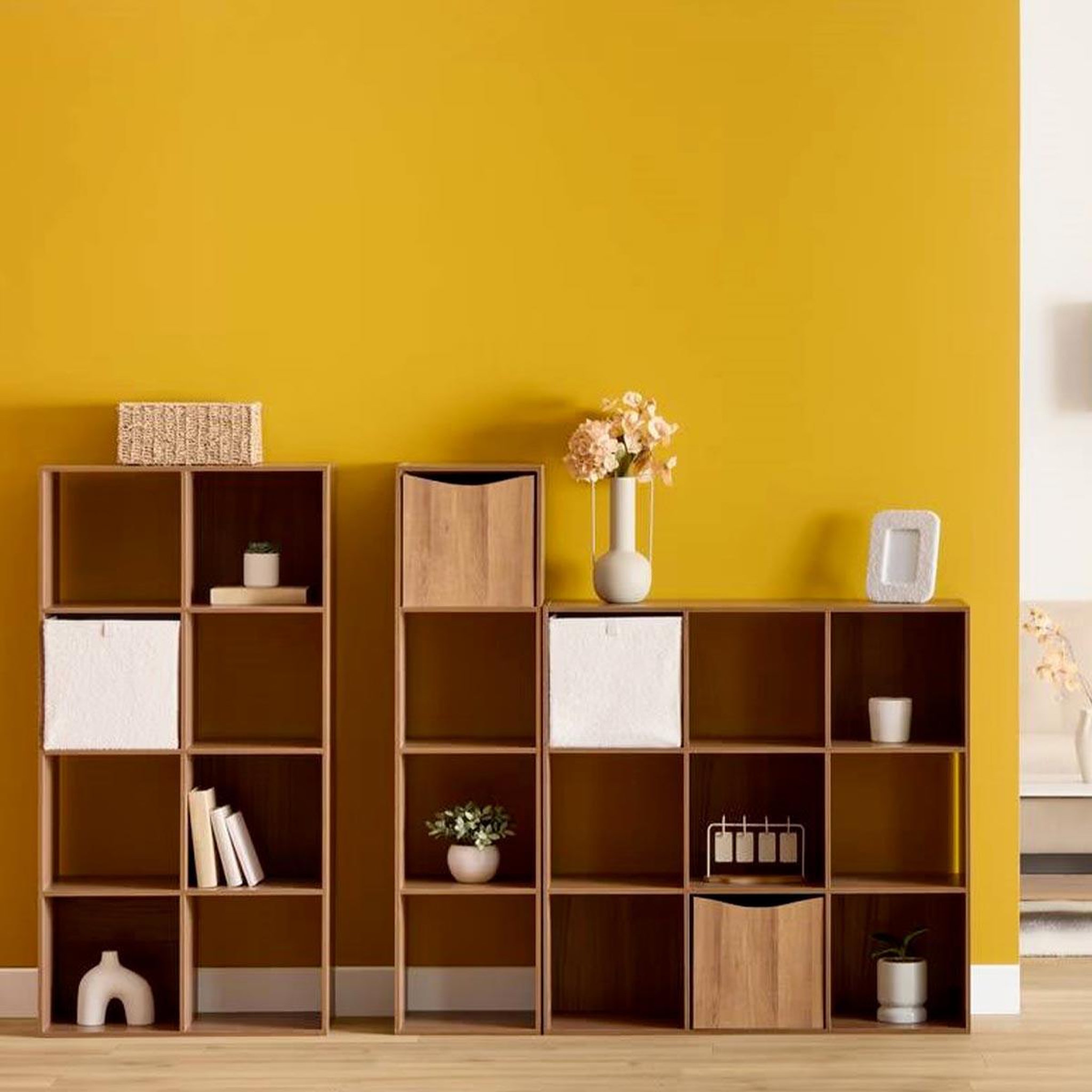 Voir la diapositive 6 : Paris Prix Étagère 4 Cases  Mix n'Modul  134cm Noyer