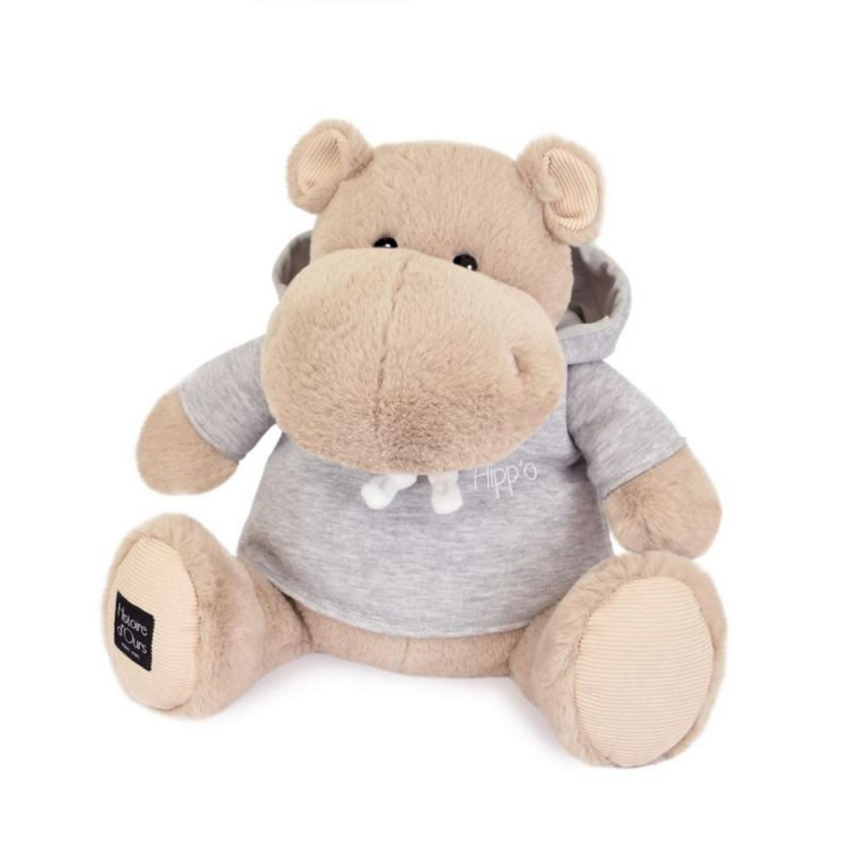 Histoire D'Ours Peluche Histoire d Ours Hippo avec sweat Gris Beige