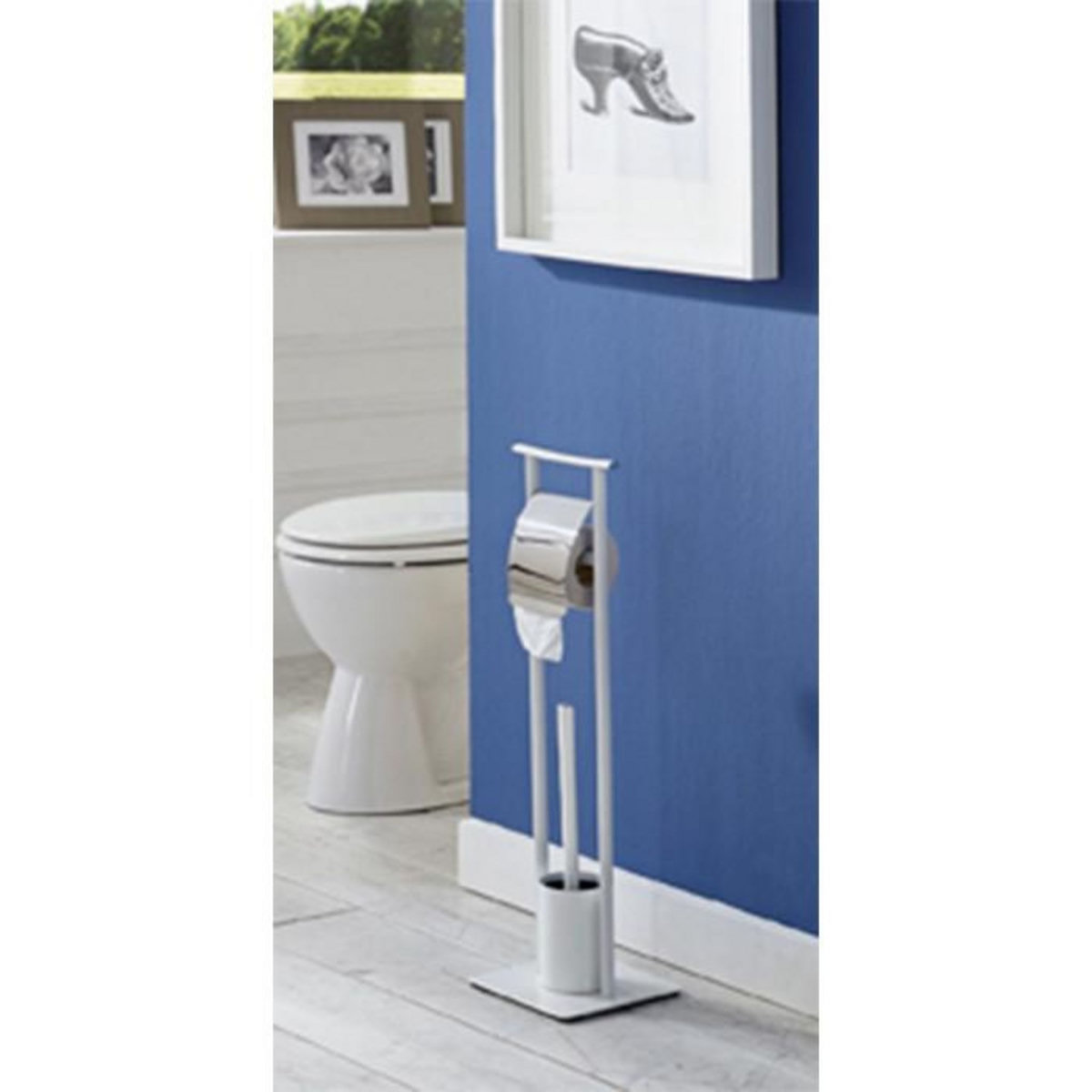 Paris Prix Dérouleur WC en Métal Design  Ethan  69cm Argent