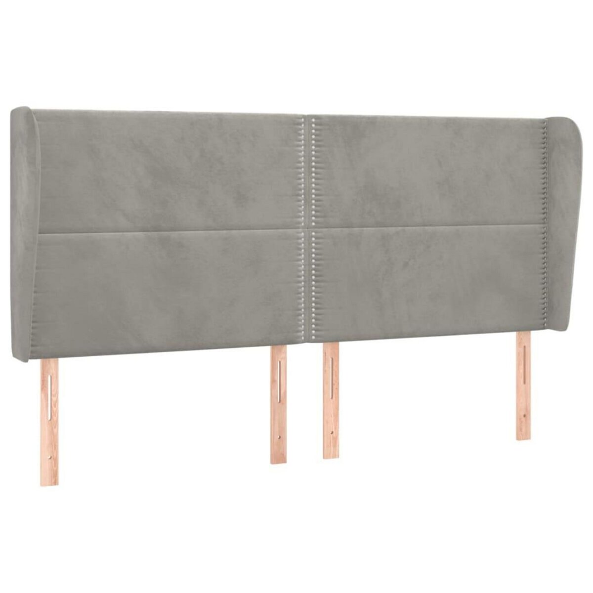VIDAXL Tete de lit avec oreilles Gris clair 203x23x118/128 cm Velours