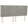 Voir la diapositive 2 : VIDAXL Tete de lit avec oreilles Gris clair 203x23x118/128 cm Velours