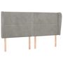 Voir la diapositive 2 : VIDAXL Tete de lit avec oreilles Gris clair 203x23x118/128 cm Velours