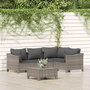 Voir la diapositive 1 : VIDAXL Salon de jardin 5 pcs avec coussins Gris Resine tressee