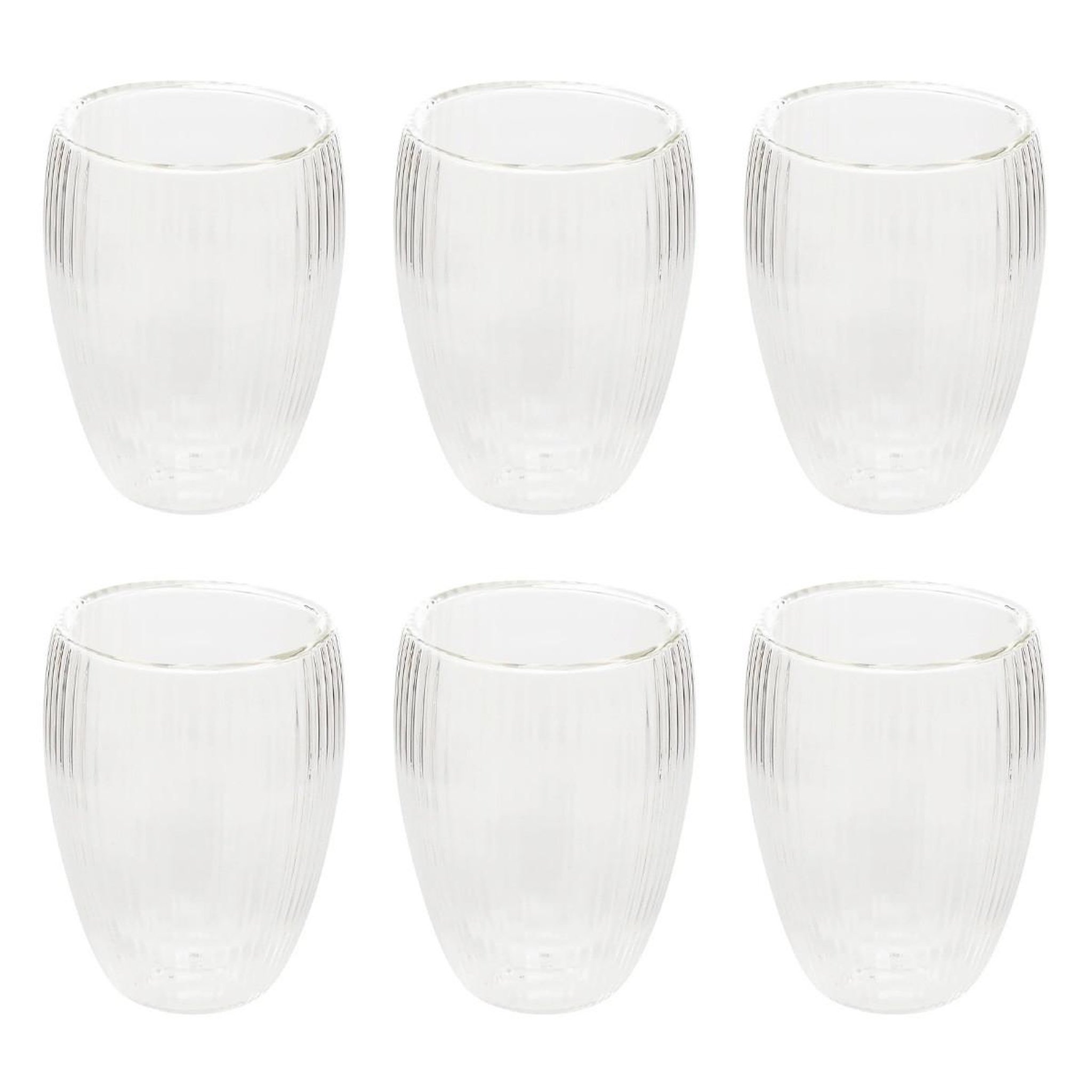 SECRET DE GOURMET Lot de 6 mugs striés  cléa  28cl transparent