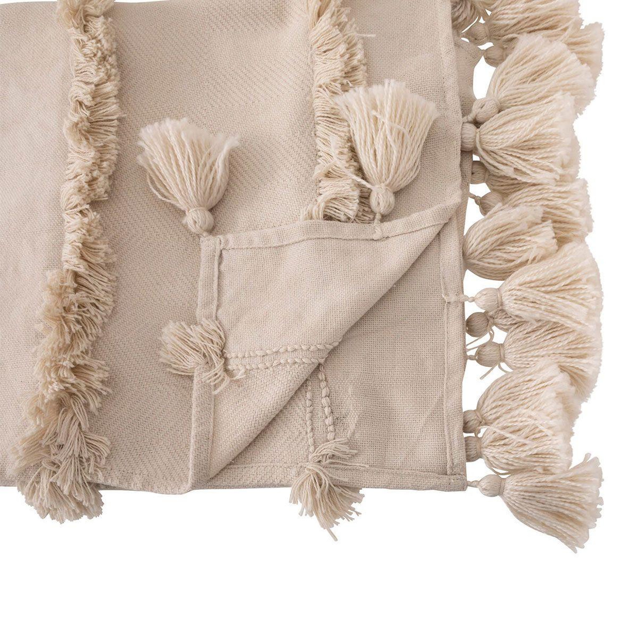 Voir la diapositive 2 : ATMOSPHERA Jeté de lit tufté  seav  130x180cm beige