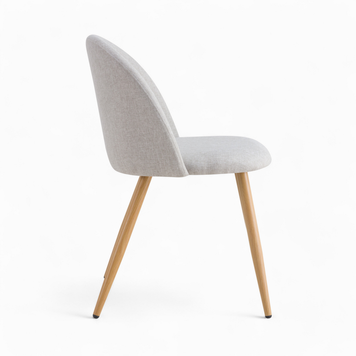 Rendez vous déco Lot de 2 chaises en tissu bleu et pieds en métal effet bois - Cozy