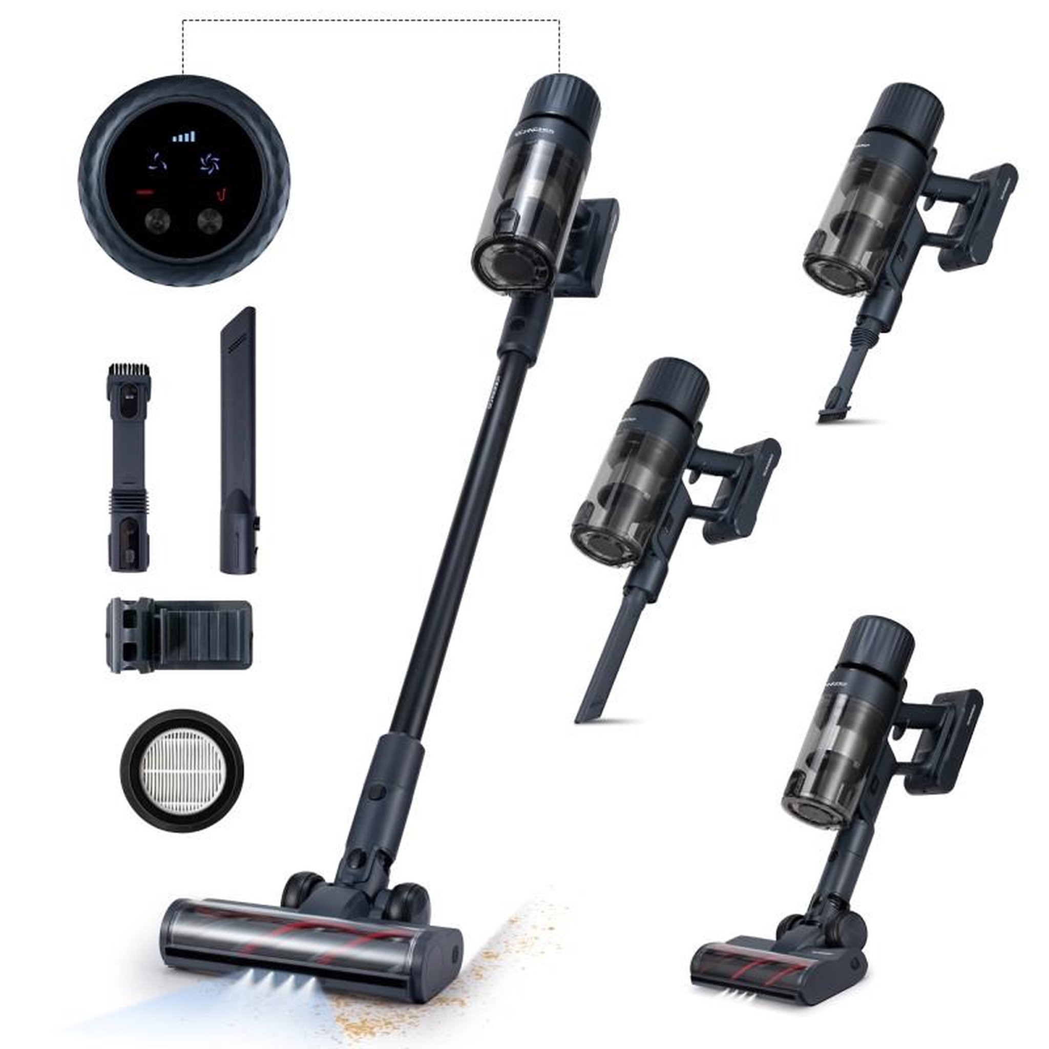 SCHNEIDER Schneider - sch v20 - noir - aspirateur balai sans fil led - 140w - filtration hepa