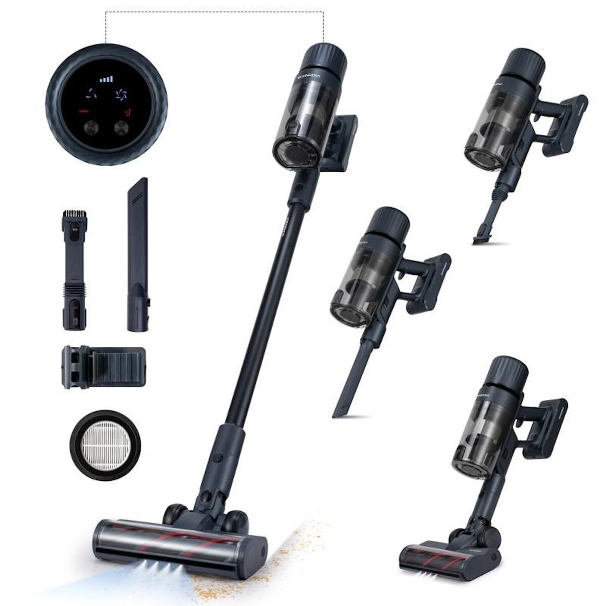 SCHNEIDER Schneider - Sch V20 - Noir - Aspirateur Balai Sans Fil Led - 140w - Filtration Hepa