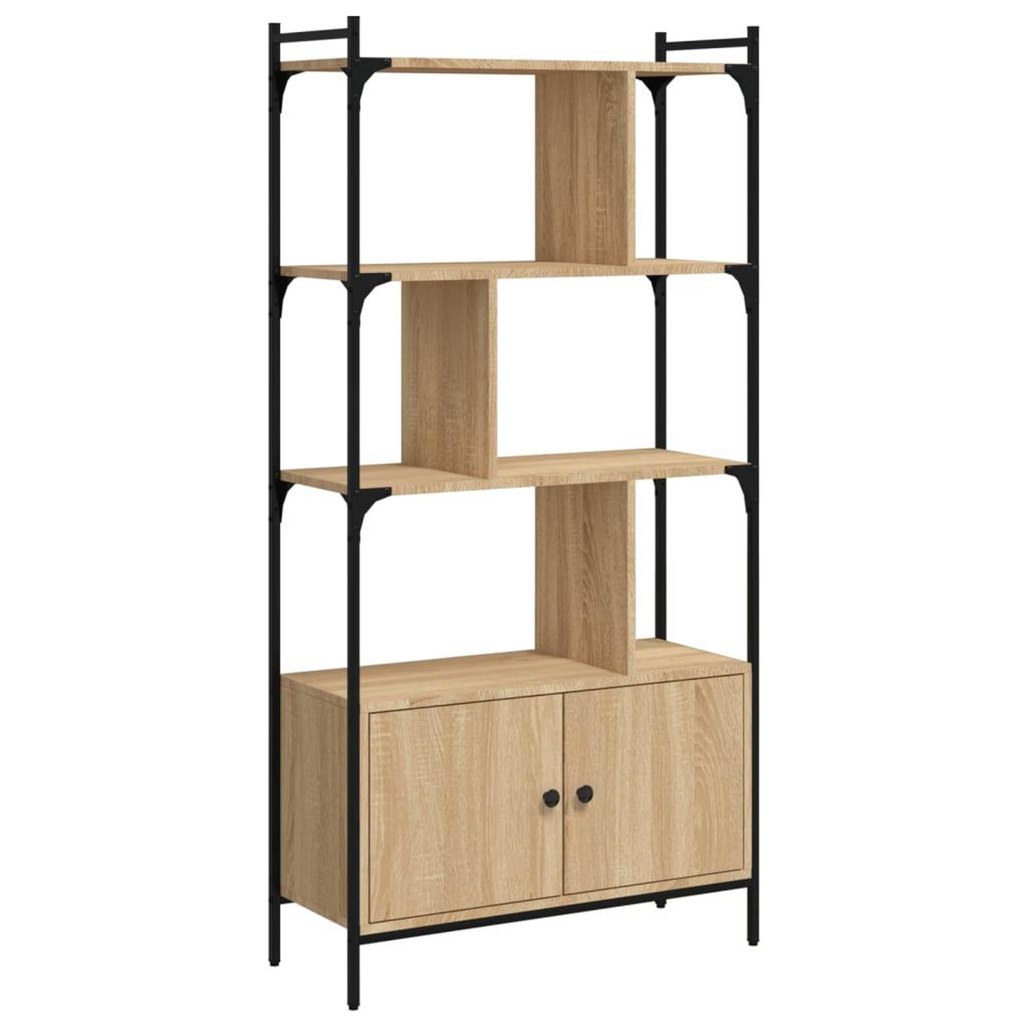 Voir la diapositive 2 : VIDAXL Bibliotheque avec portes chene sonoma 76,5x30x154,5 cm