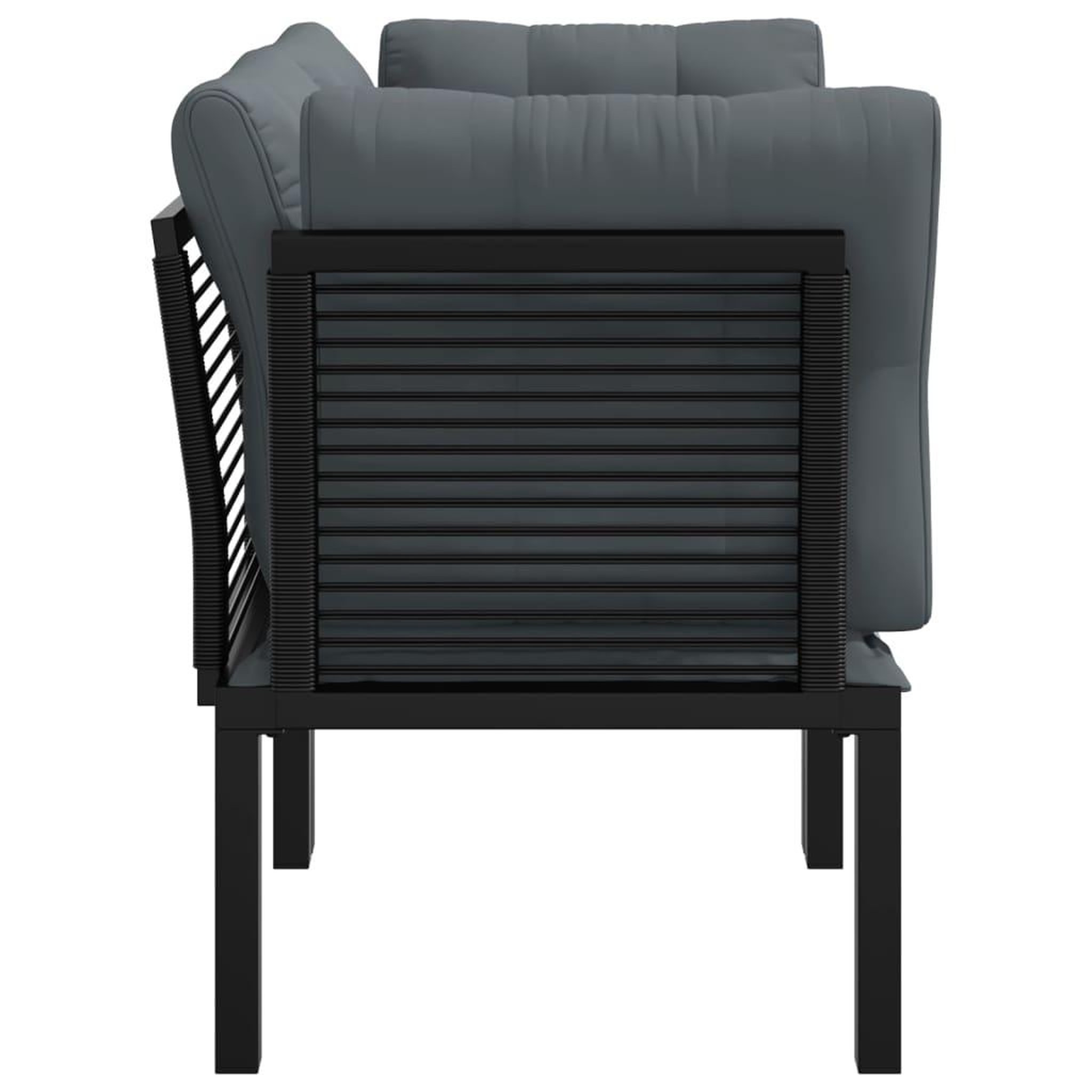 Voir la diapositive 4 : VIDAXL Chaises d'angle de jardin avec coussins lot de 2 noir/gris
