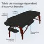 Voir la diapositive 3 : VIVEZEN Table de massage 15 cm pliante 2 zones en bois foncé avec panneau Reiki + Accessoires et housse de transport - Noir