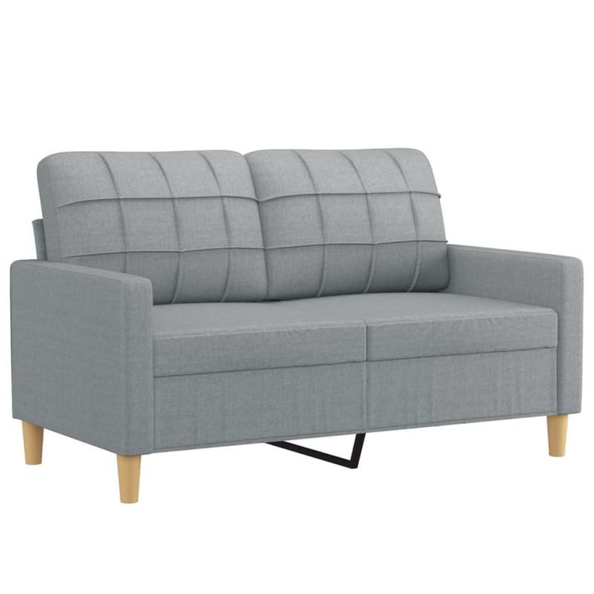 Voir la diapositive 2 : VIDAXL Canapé à 2 places Gris clair 120 cm Tissu