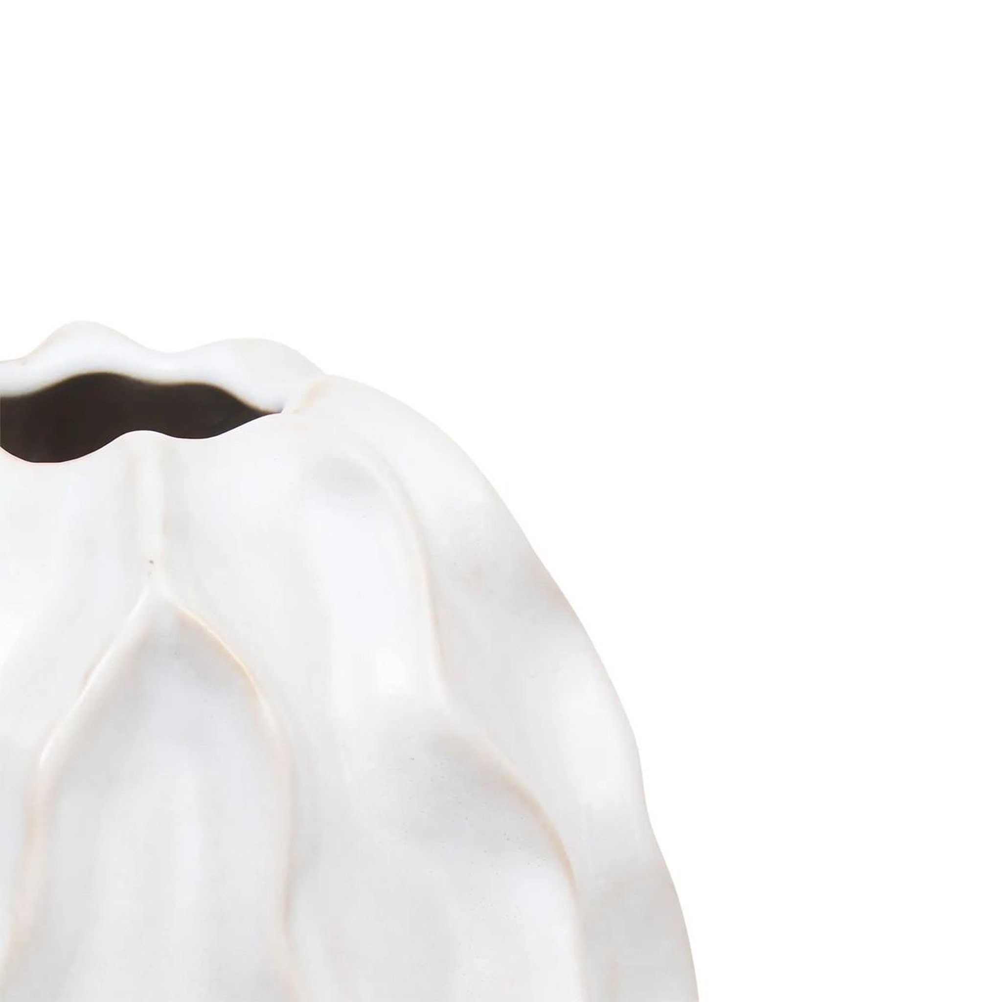 Voir la diapositive 2 : ATMOSPHERA Vase design en céramique  sandri  17cm blanc