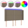 Voir la diapositive 2 : VIDAXL Tete de lit a LED Taupe 147x16x118/128 cm Tissu