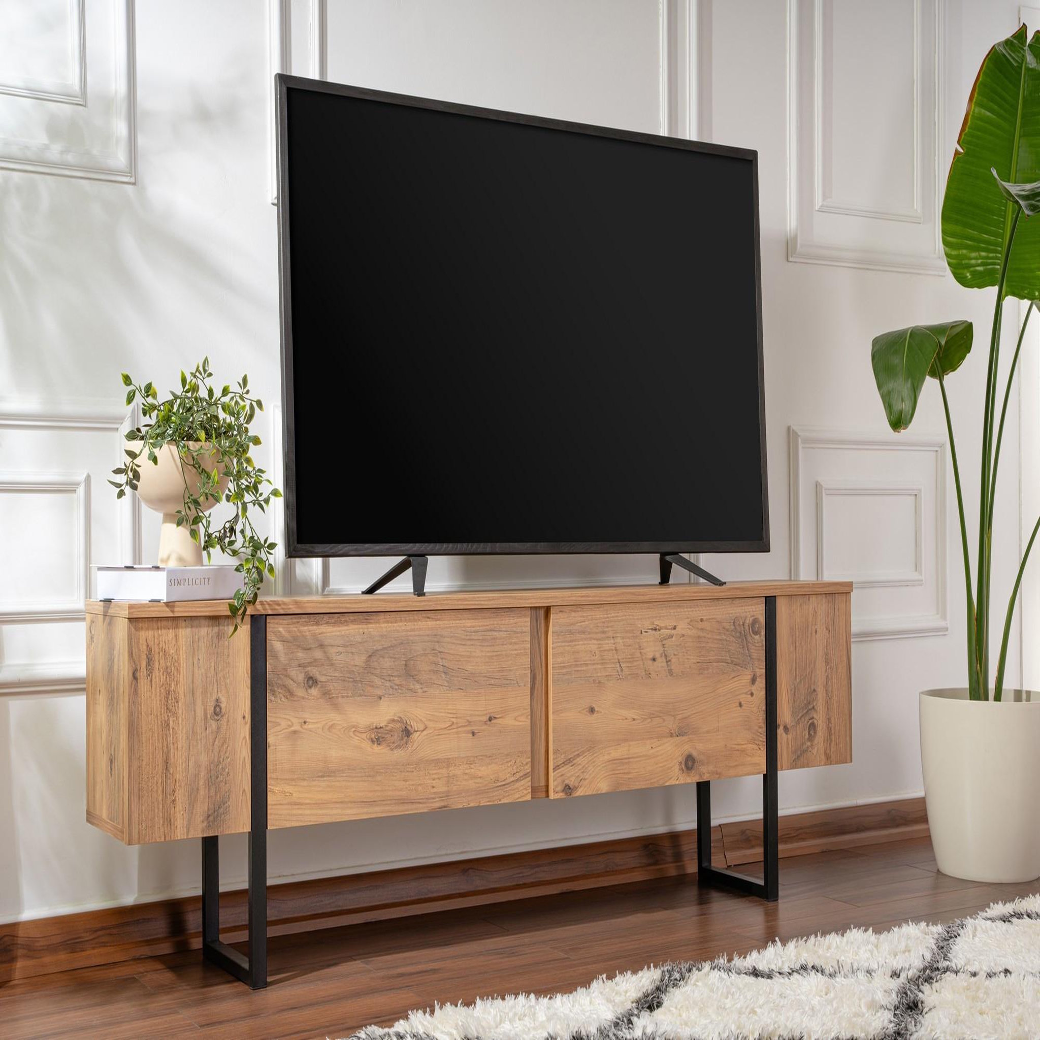 Voir la diapositive 2 : Habitat et Jardin Meuble tv en bois  serenity  180 x 30 x 50 cm - pin atlantique