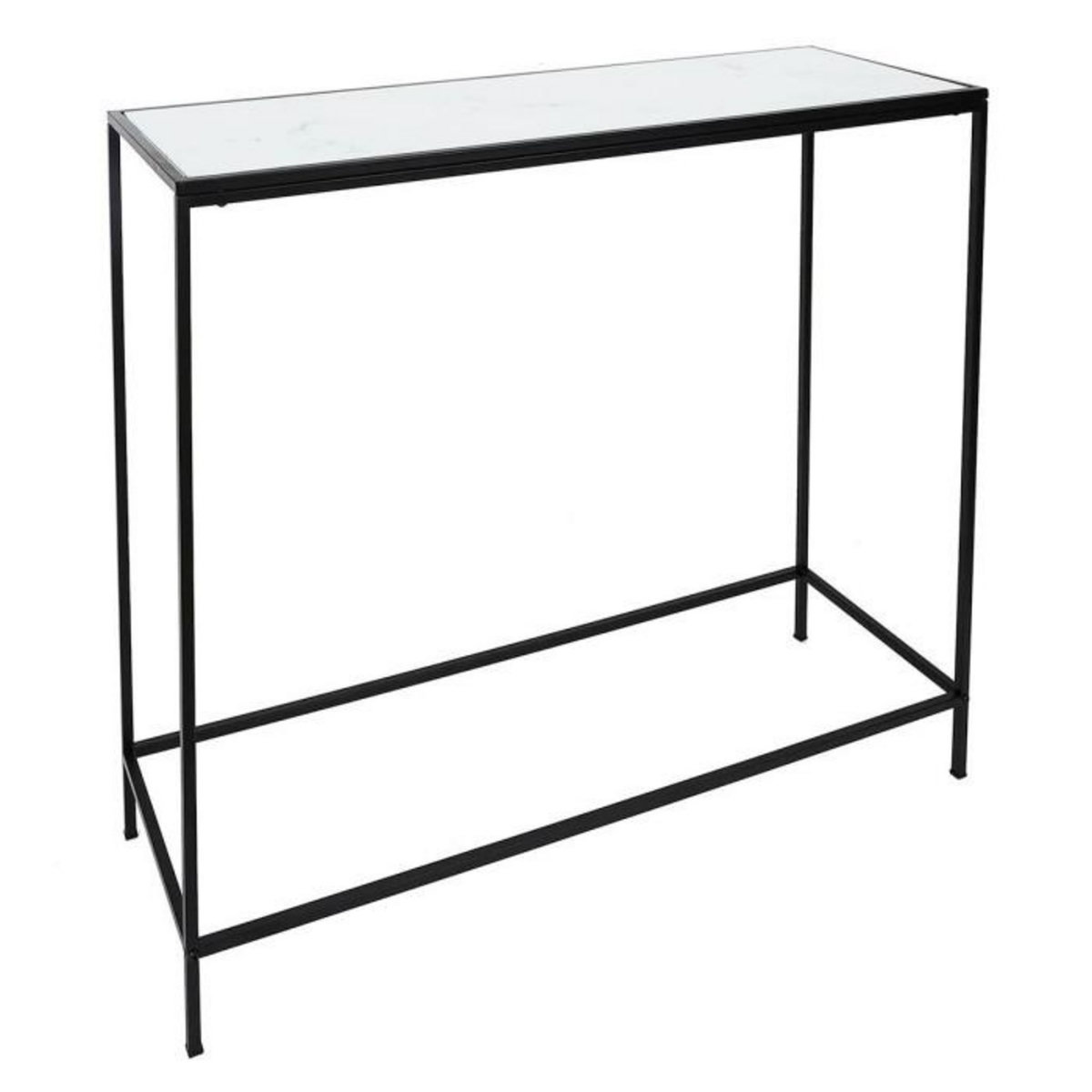 Paris Prix Console Design en Verre  Felicity  100cm Noir & Blanc