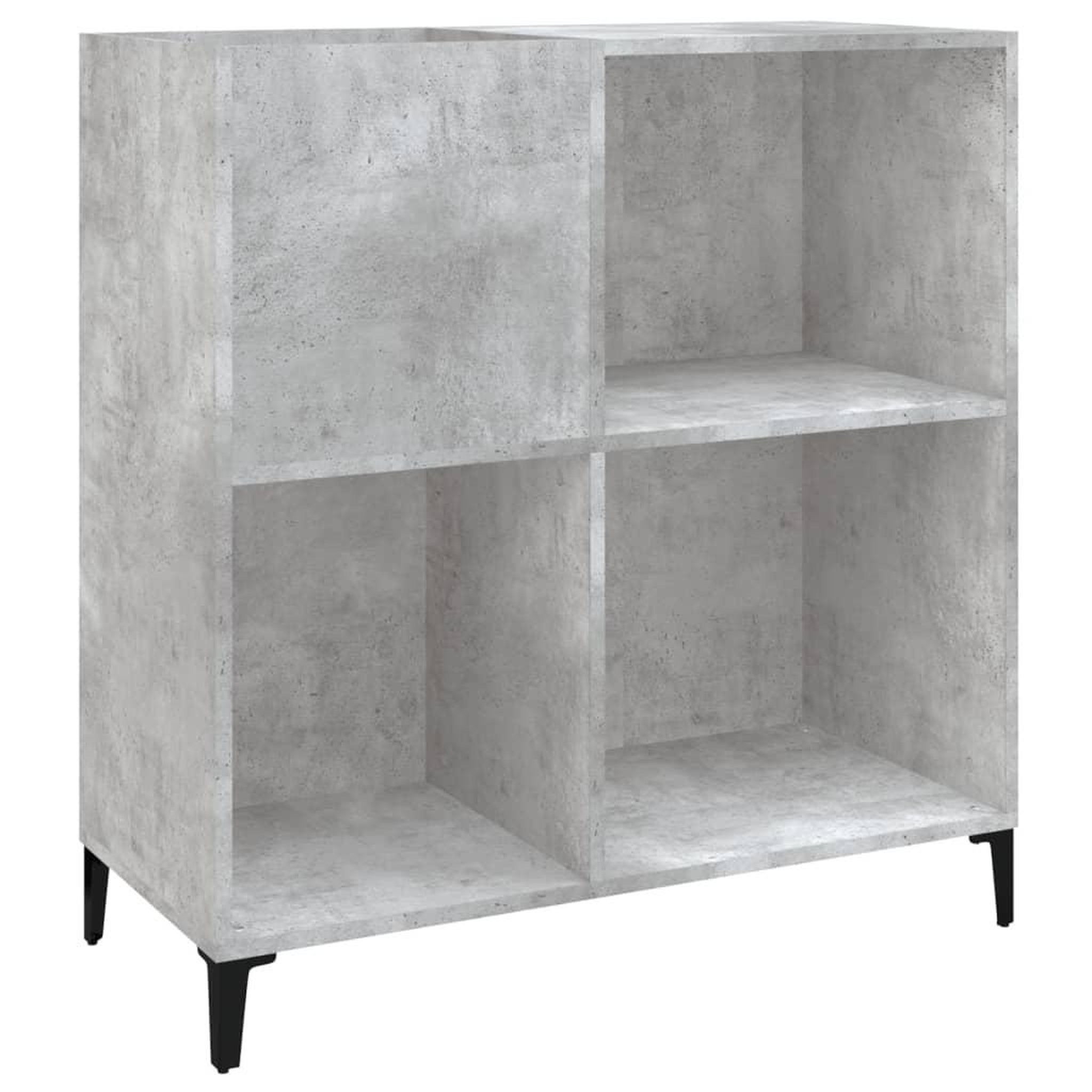 Voir la diapositive 2 : VIDAXL Armoire a disques gris beton 84,5x38x89 cm bois d'ingenierie