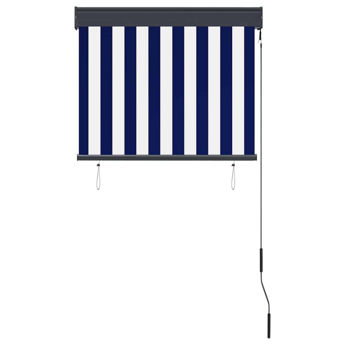 VIDAXL Store roulant d'exterieur 80x250 cm Bleu et blanc