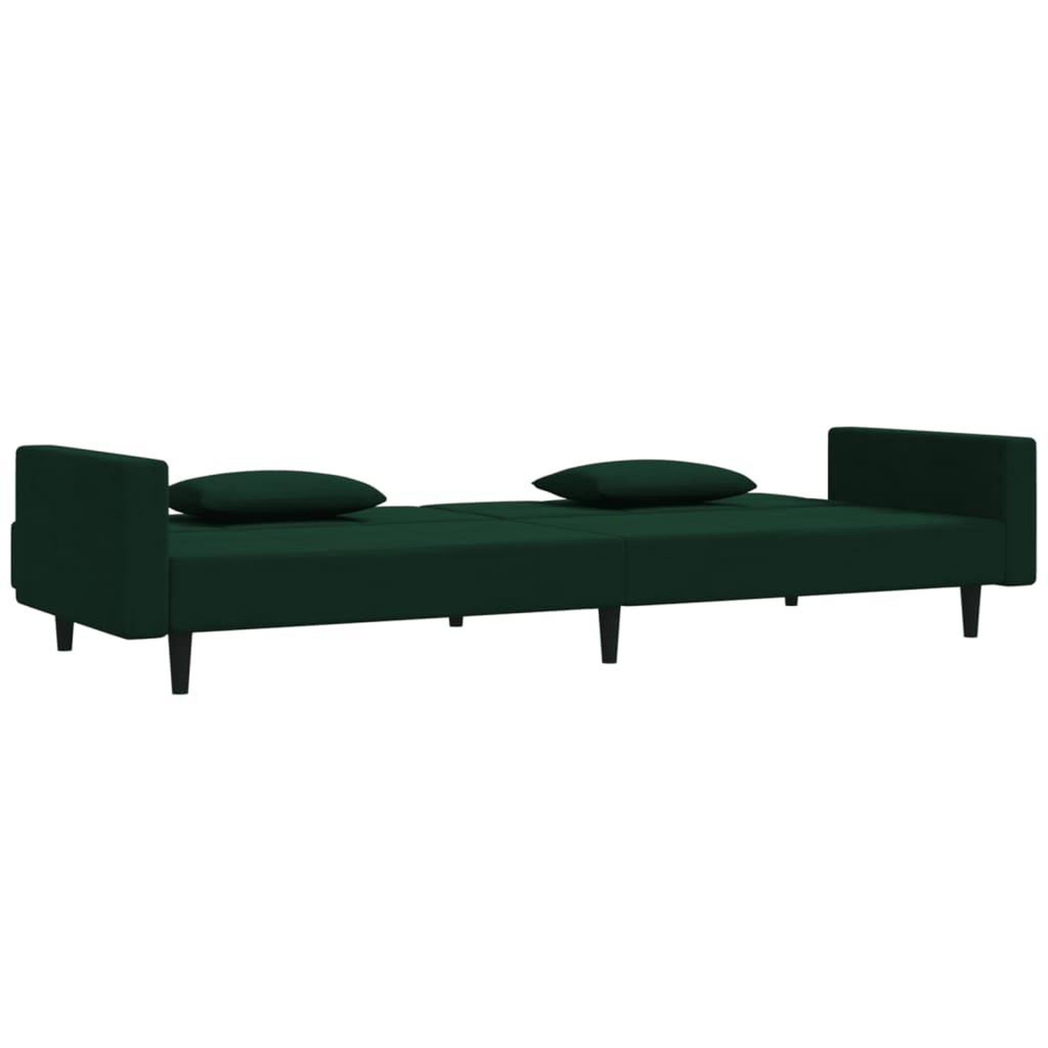 Voir la diapositive 4 : VIDAXL Canape-lit a 2 places avec deux oreillers Vert fonce Velours