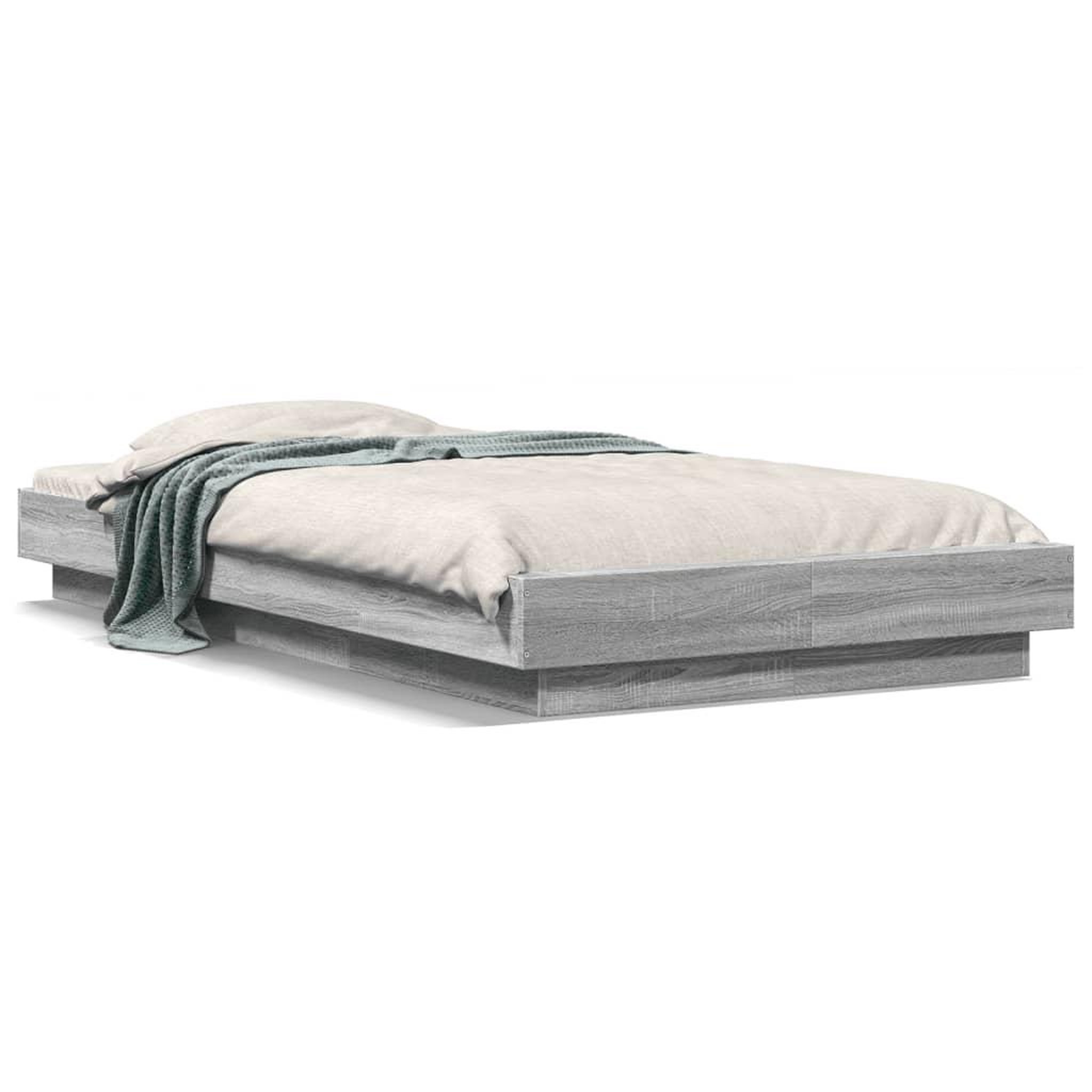 Voir la diapositive 2 : VIDAXL Cadre de lit sans matelas sonoma gris 100x200 cm