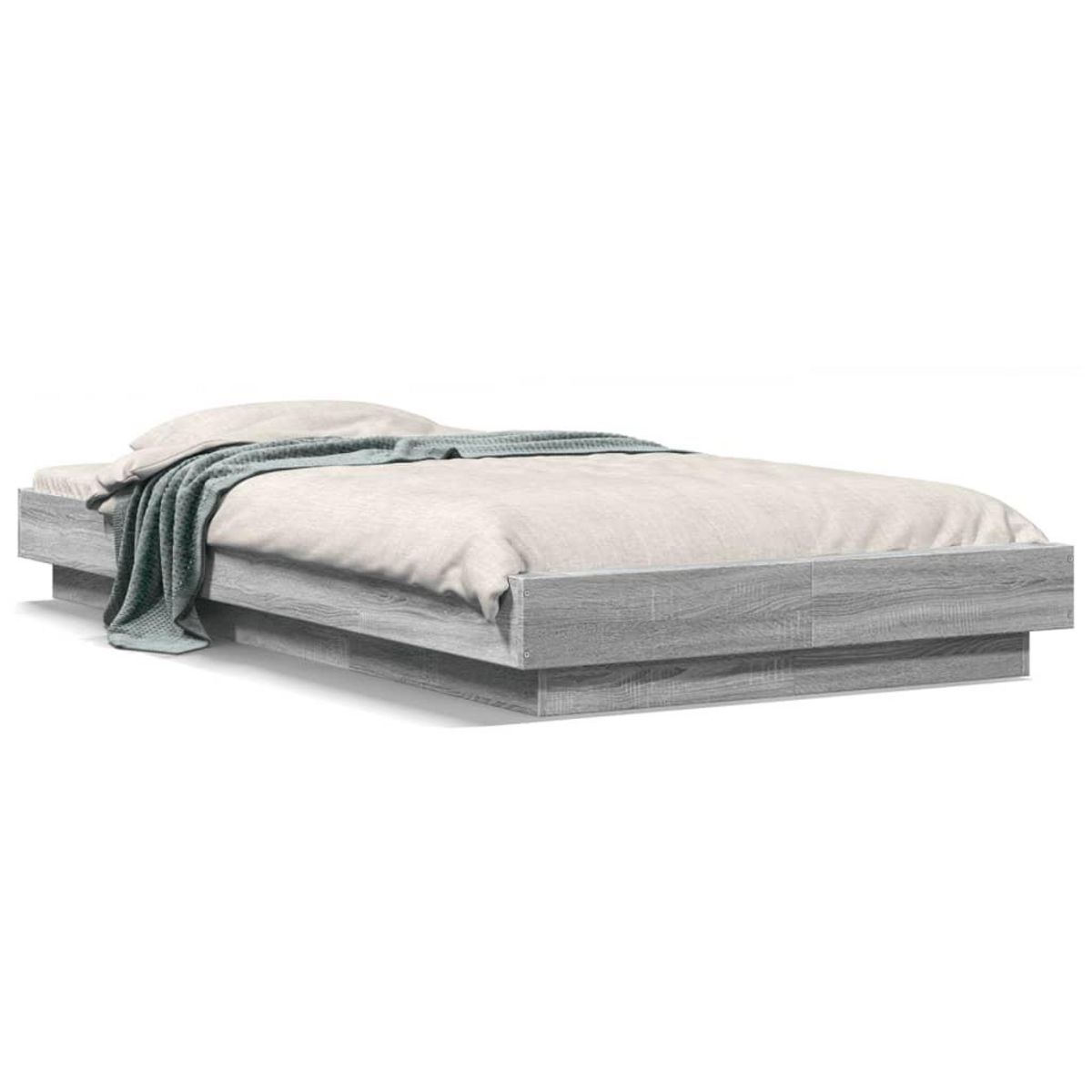 VIDAXL Cadre de lit sans matelas sonoma gris 100x200 cm
