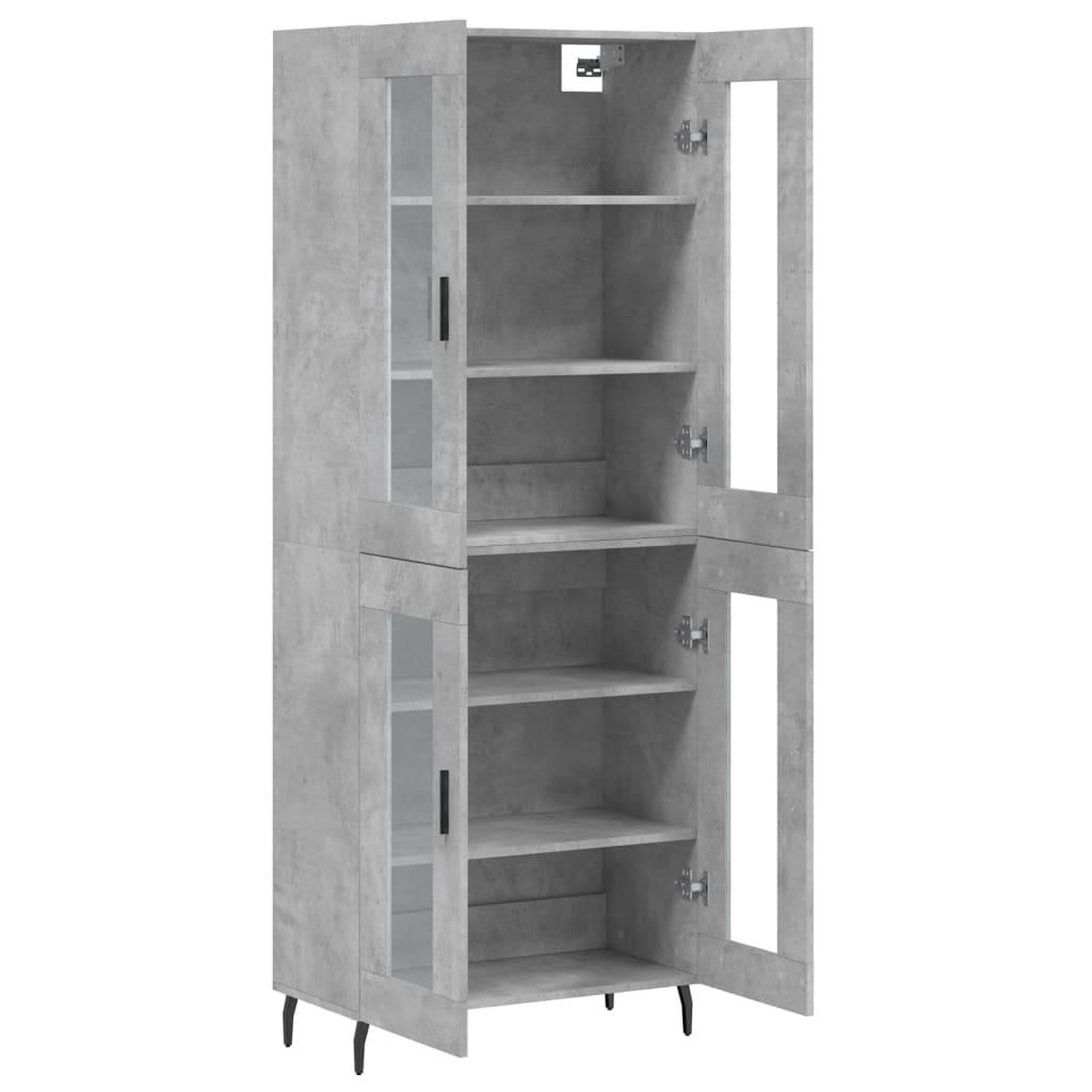 Voir la diapositive 4 : VIDAXL Buffet haut Gris beton 69,5x34x180 cm Bois d'ingenierie