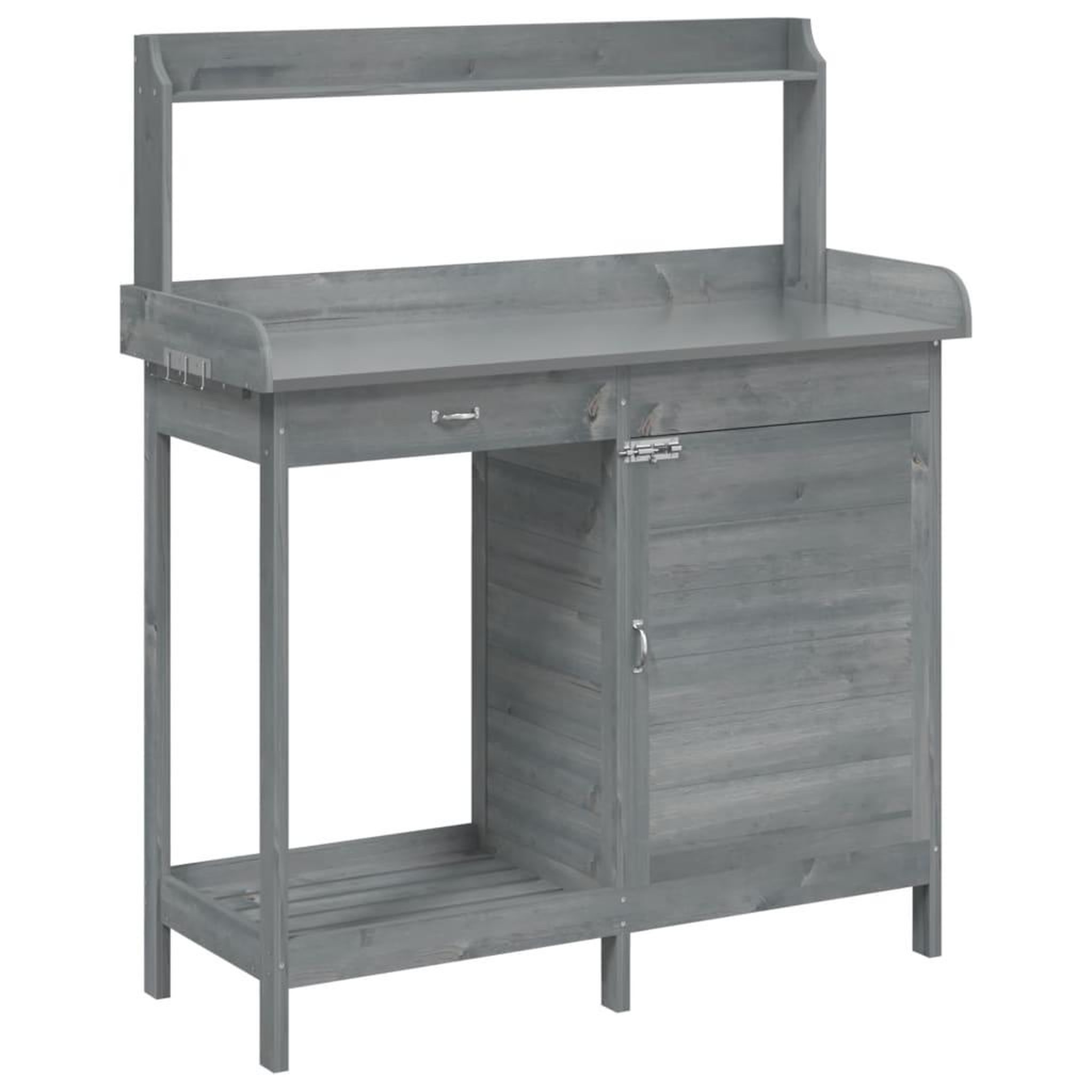 Voir la diapositive 2 : VIDAXL Table de rempotage avec armoire gris bois massif de sapin