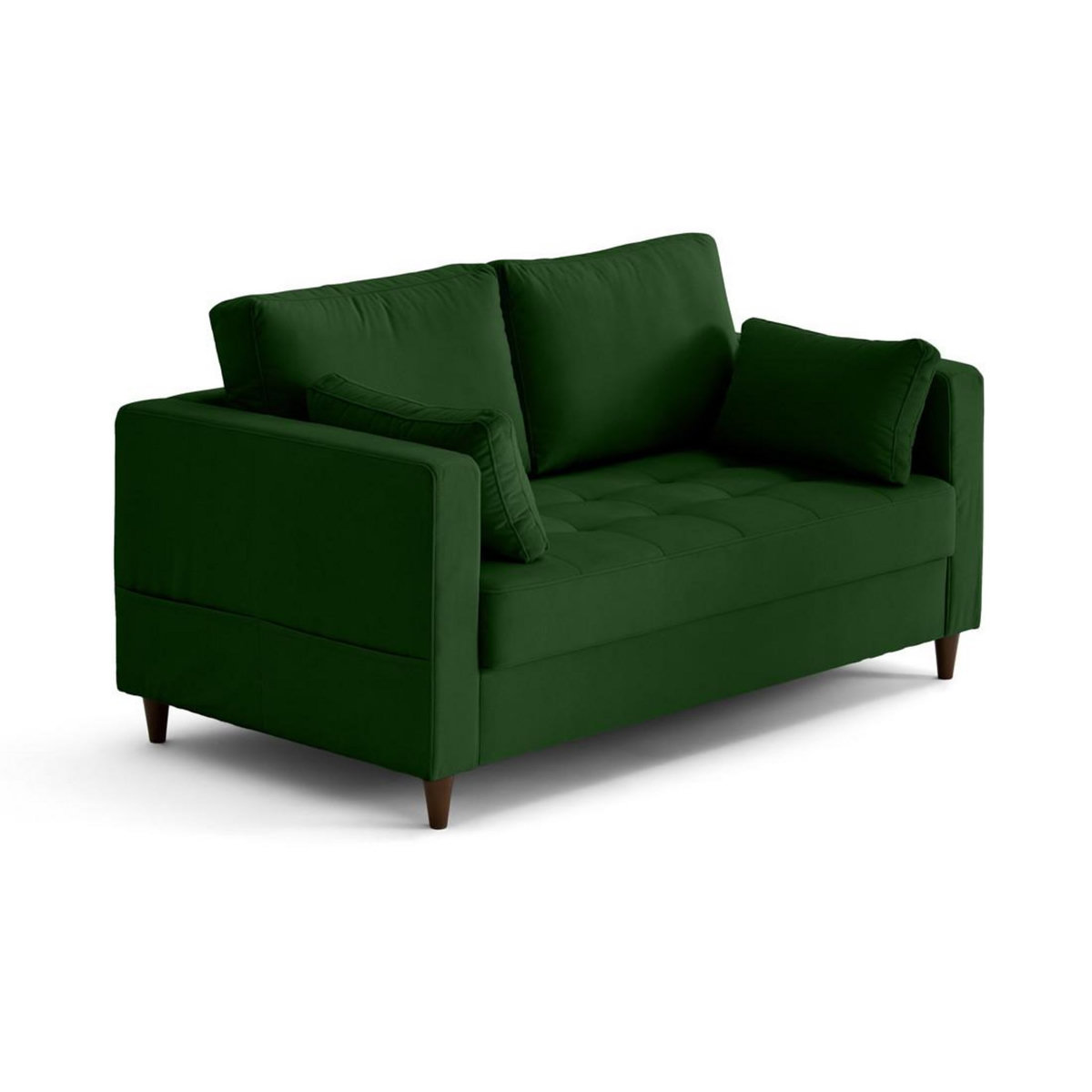 LISA DESIGN Anna - canapé droit 2 places avec poche en velours - pieds en bois