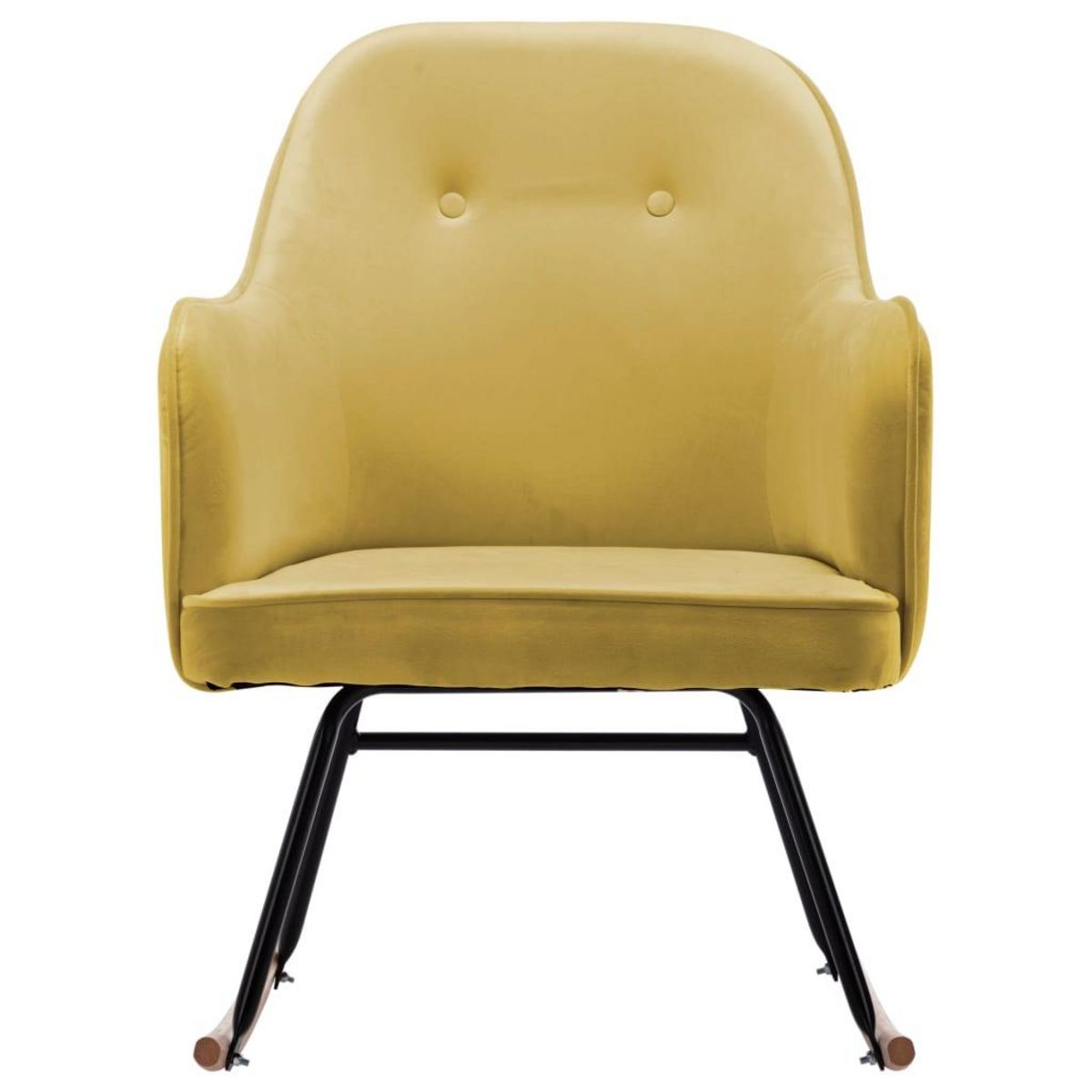 VIDAXL Chaise a bascule Jaune moutarde Velours