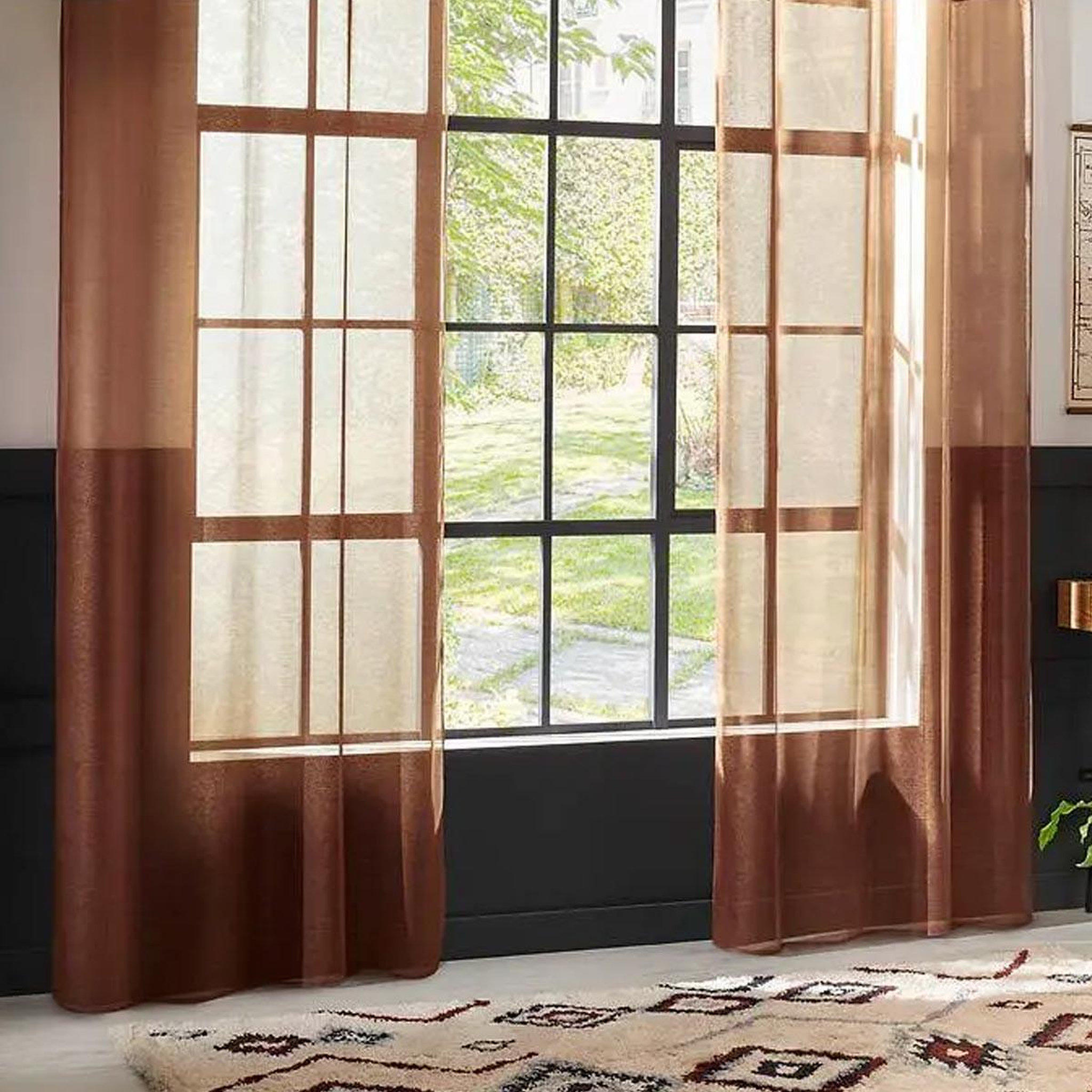 Voir la diapositive 2 : ATMOSPHERA Rideau voilage  moly  135x240cm terracotta