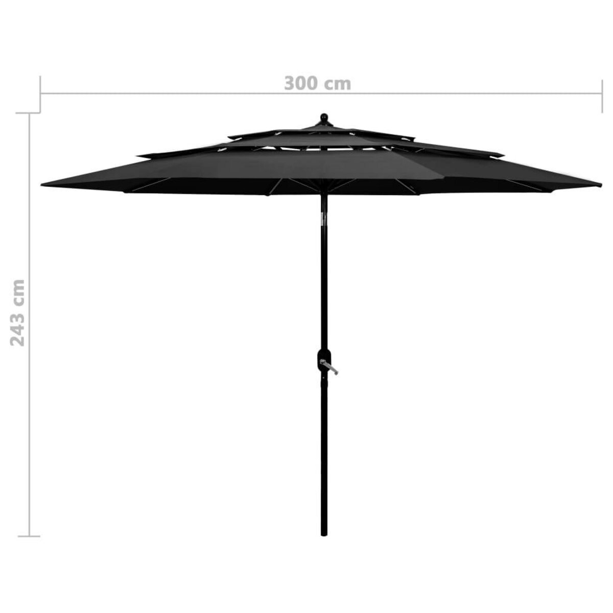 VIDAXL Parasol de jardin a 3 niveaux avec mat en aluminium anthracite