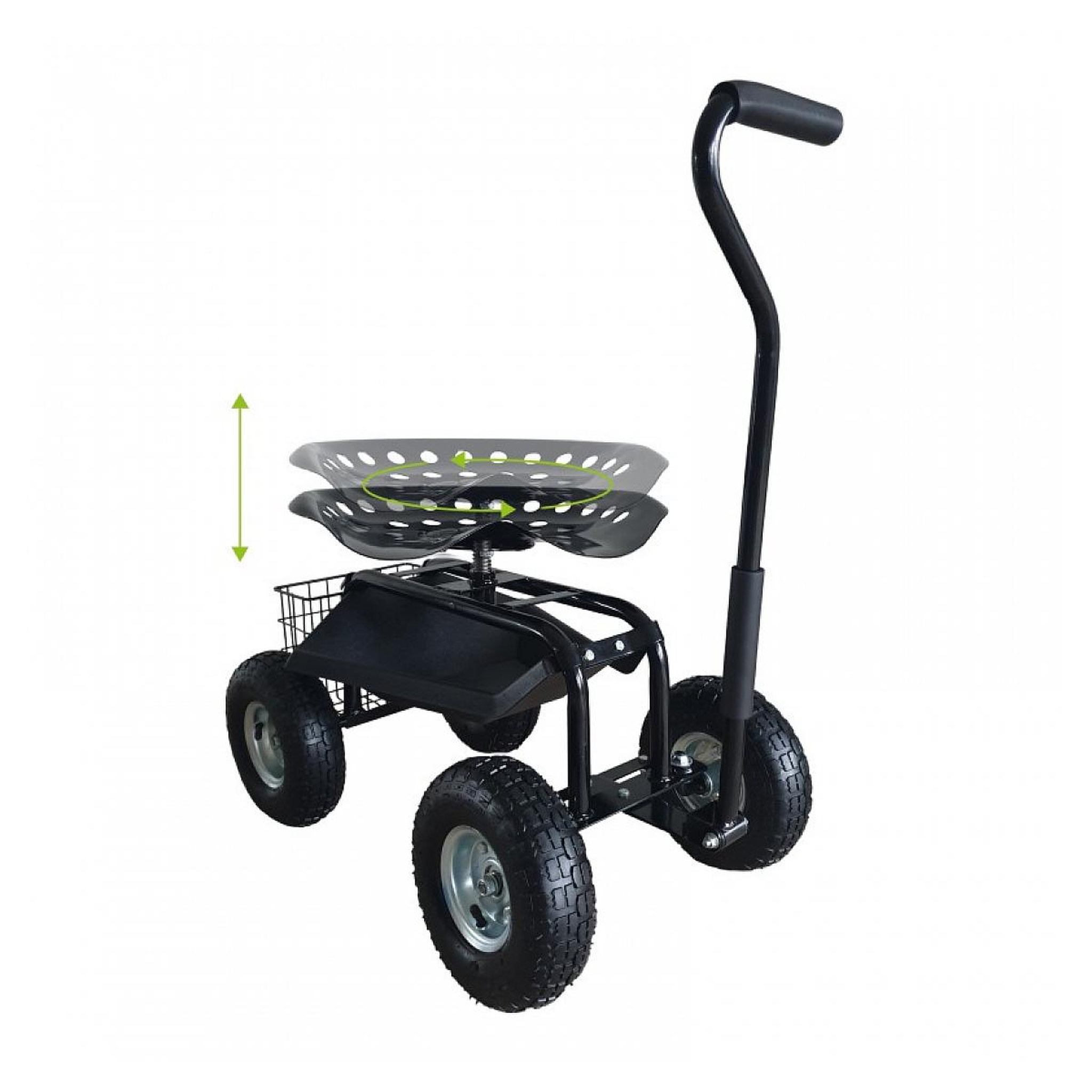 Voir la diapositive 2 : Axi House Siege roulant pour jardin noir AG22 Rolling Garden Seat Black