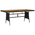 VIDAXL Table de jardin Noir 160x70x72 cm Resine tressee et acacia