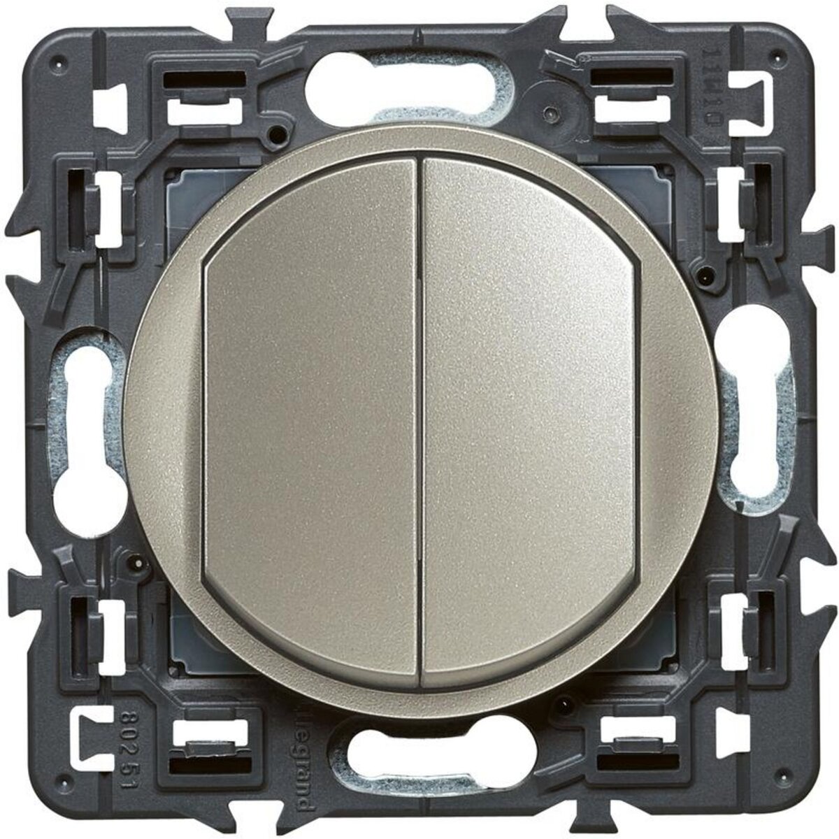 Legrand Celiane double poussoir titane mécanisme