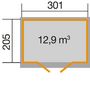 Voir la diapositive 2 : WEKA Abri de jardin bois - Rouge - 5,87m²