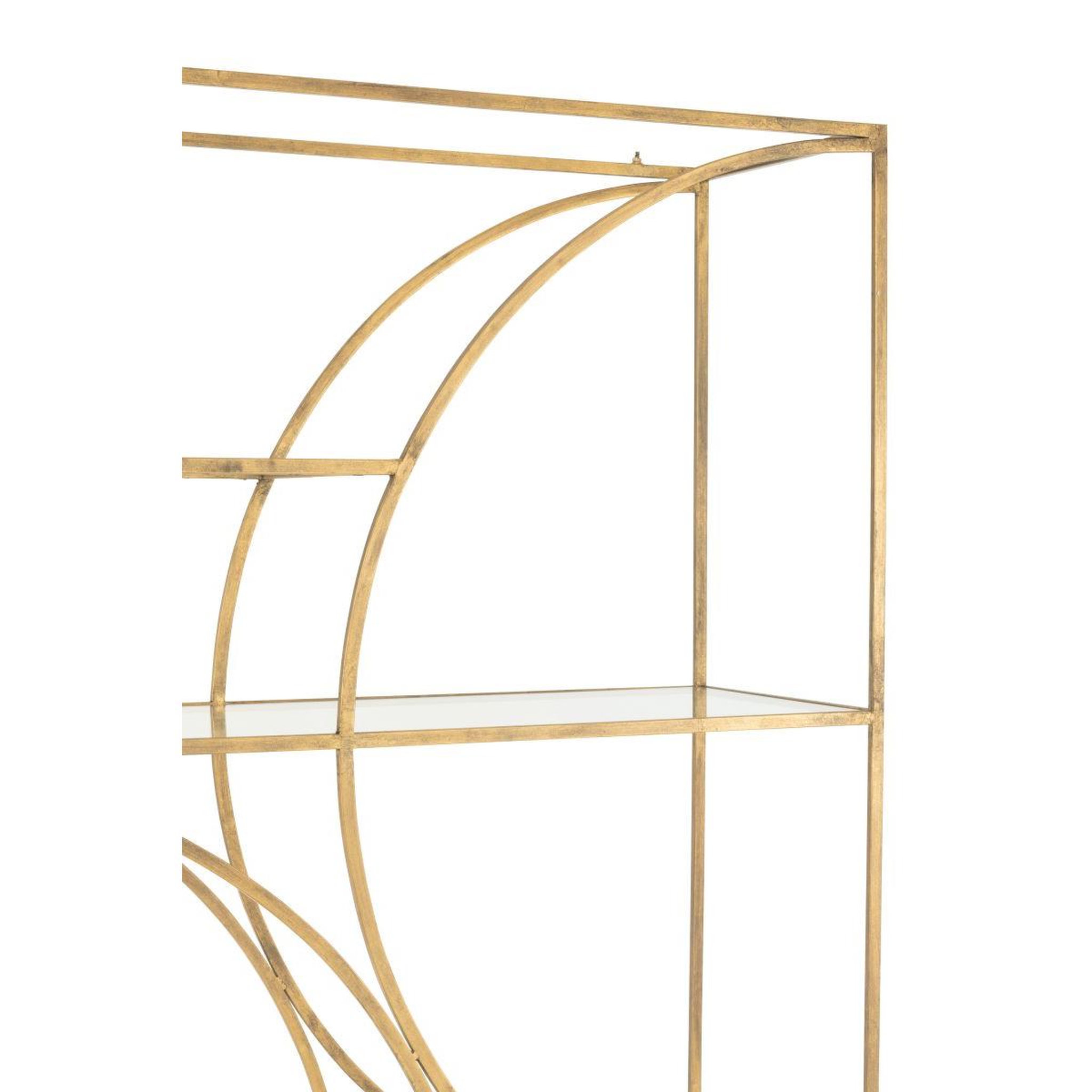 Voir la diapositive 4 : Paris Prix Étagère 6 Niveaux en Verre  Nar  200cm Doré