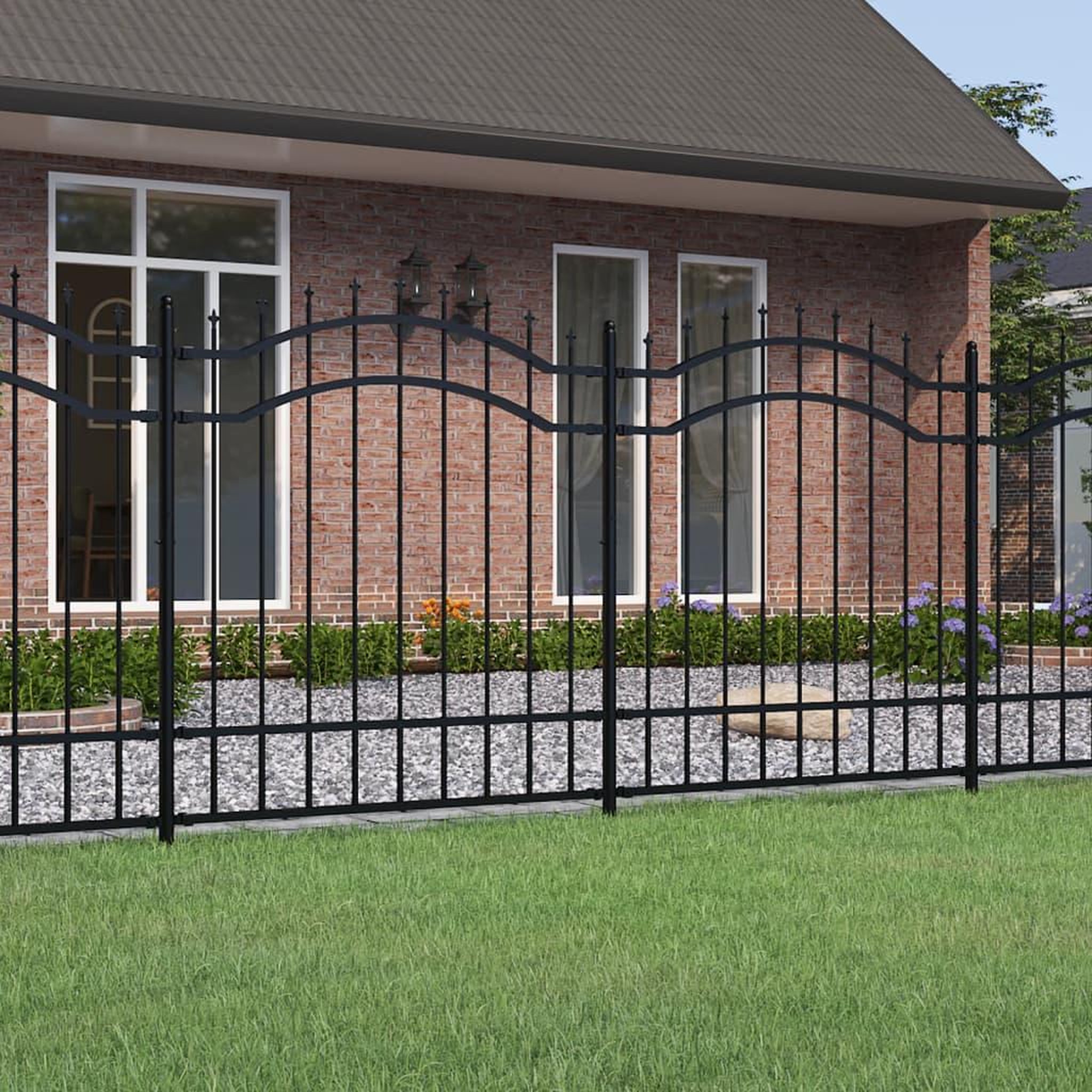 Voir la diapositive 1 : VIDAXL Cloture de jardin avec sommet de lance Noir 165 cm