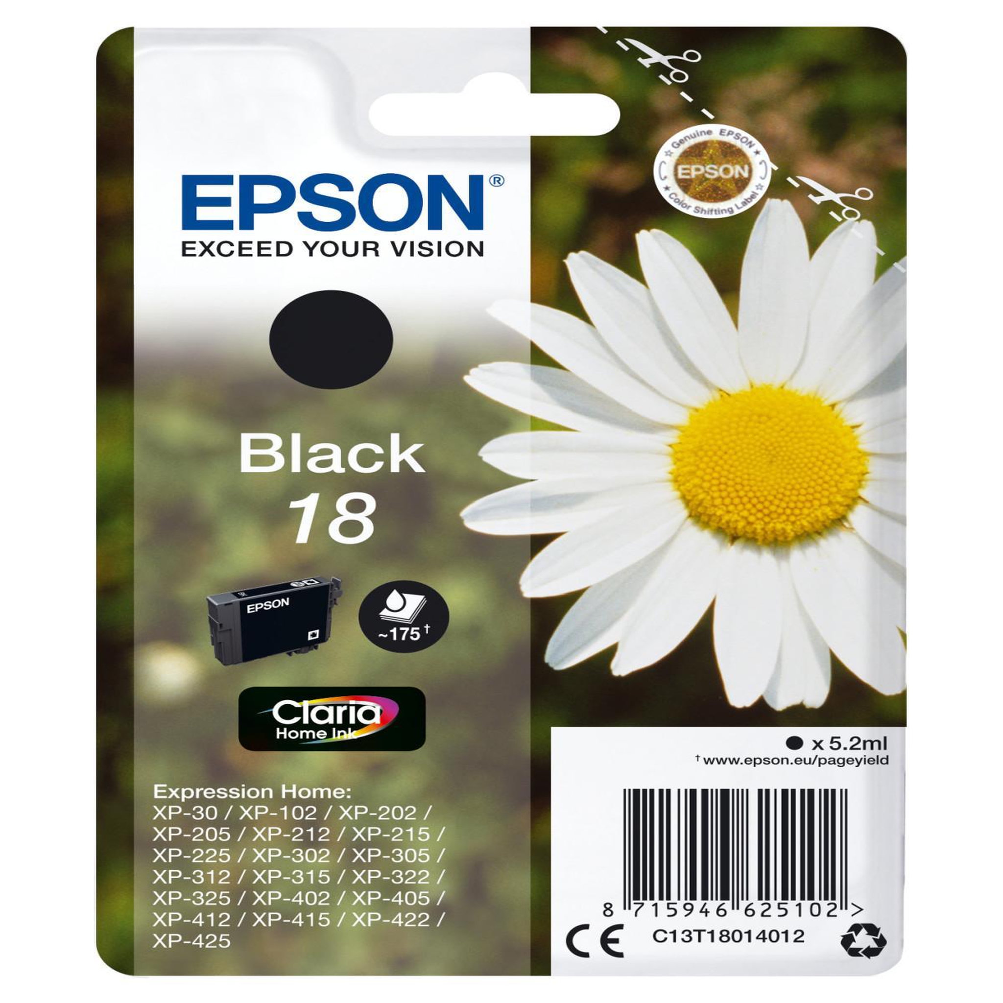 Voir la diapositive 2 : Epson EPSON Cartouche T1801 - Paquerette - Noir