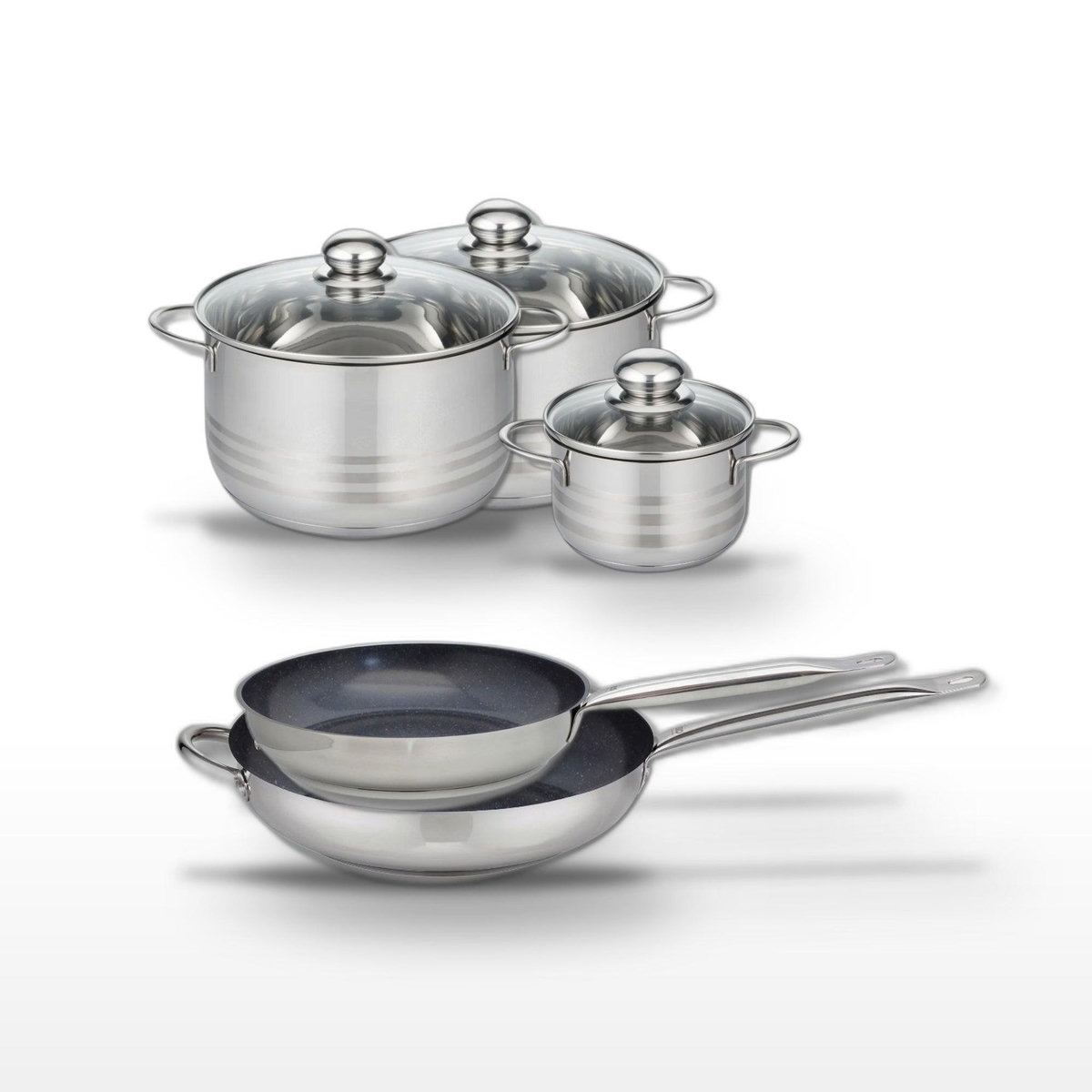 ELO Lot Poêles 28/32 cm et Faitouts 14/20/24 cm Elo Profi Therm Platinum